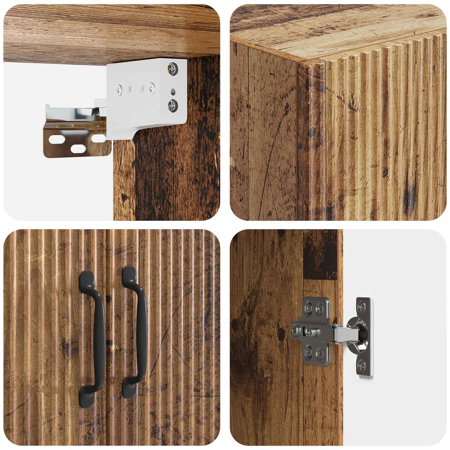 Szekrény szett 2 pcs Antik Fa 66 x 34,5 x 87 cm Szerelt Fa