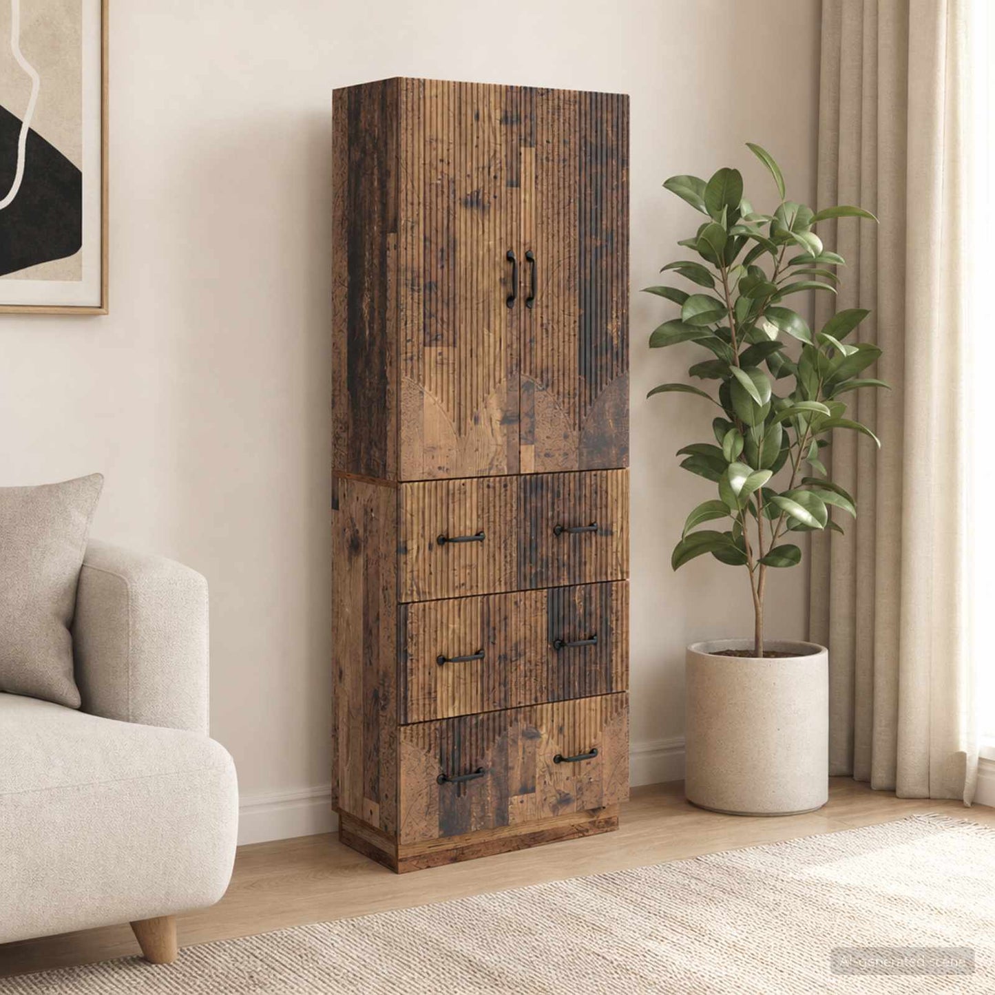 Szekrény szett 2 pcs Antik Fa 66 x 34,5 x 87 cm Szerelt Fa