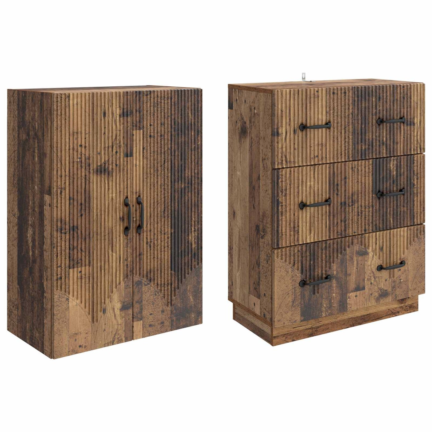 Szekrény szett 2 pcs Antik Fa 66 x 34,5 x 87 cm Szerelt Fa