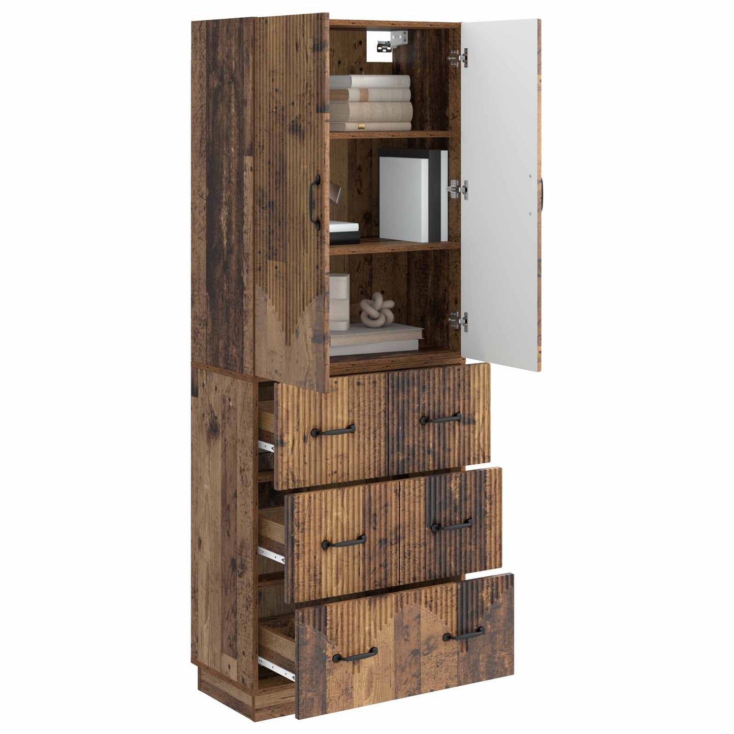 Szekrény szett 2 pcs Antik Fa 66 x 34,5 x 87 cm Szerelt Fa