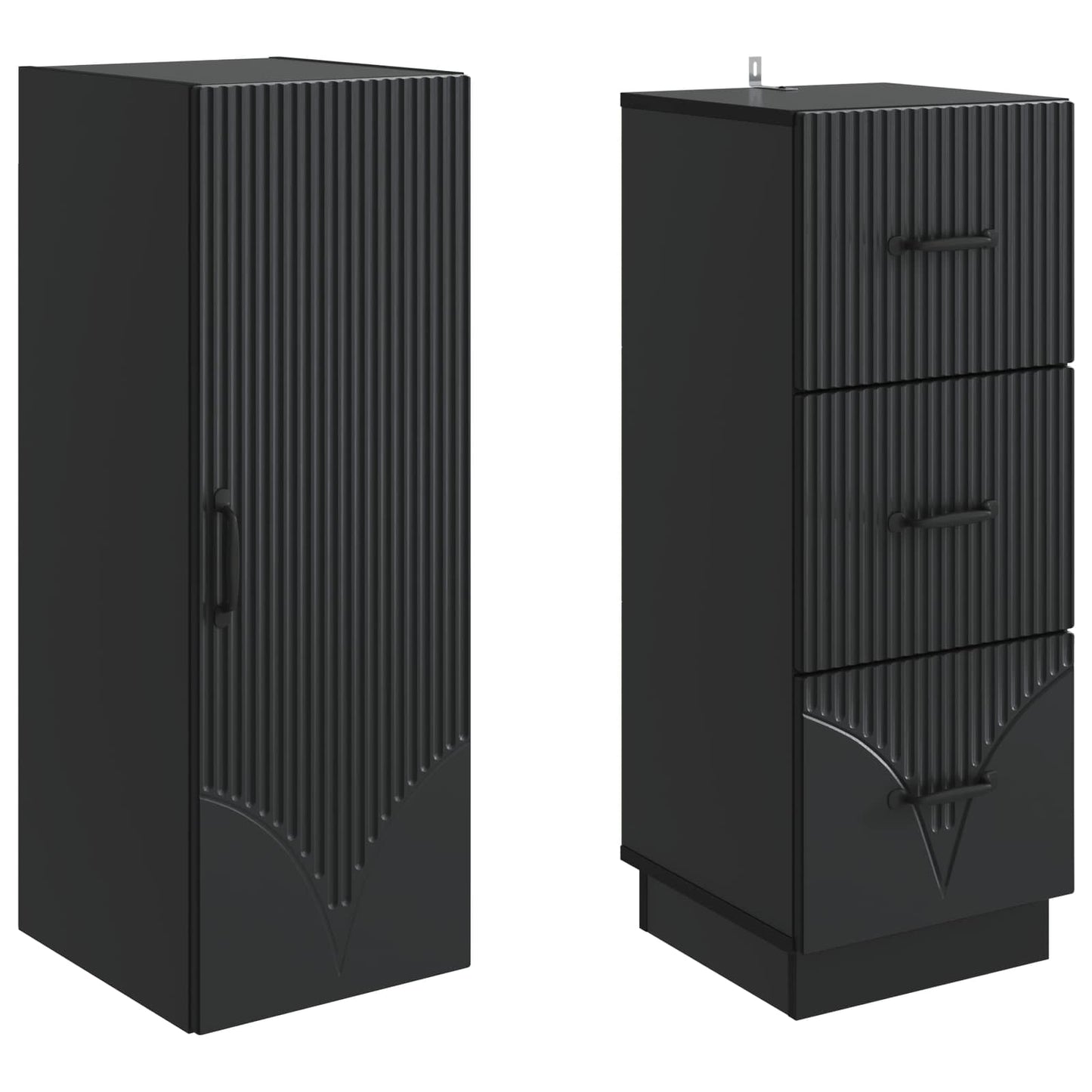 Szekrény szett 2 pcs Fekete 33 x 34,5 x 87 cm Szerelt Fa