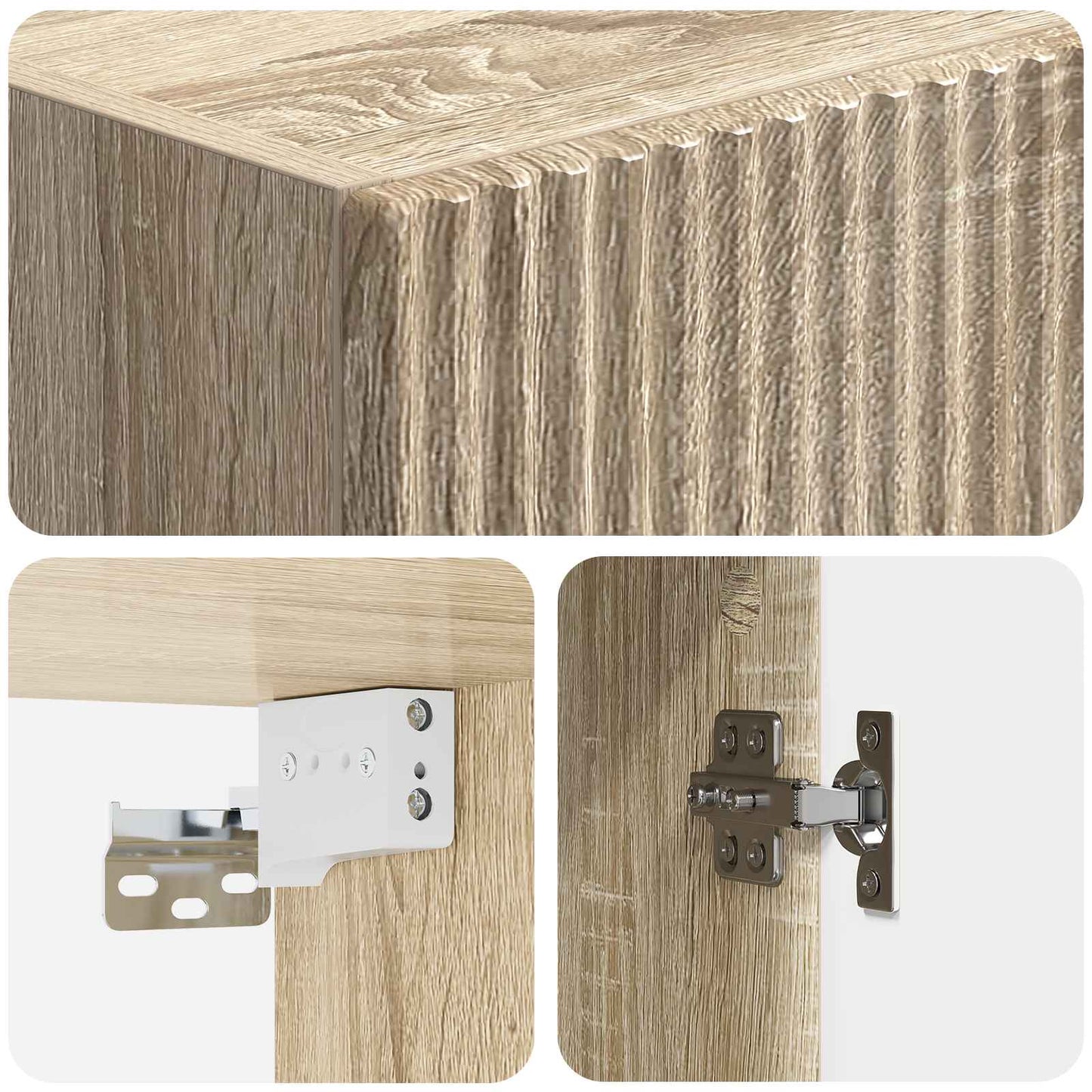 Szekrény szett 2 pcs Sonoma Tölgy 33 x 34,5 x 87 cm Szerelt Fa