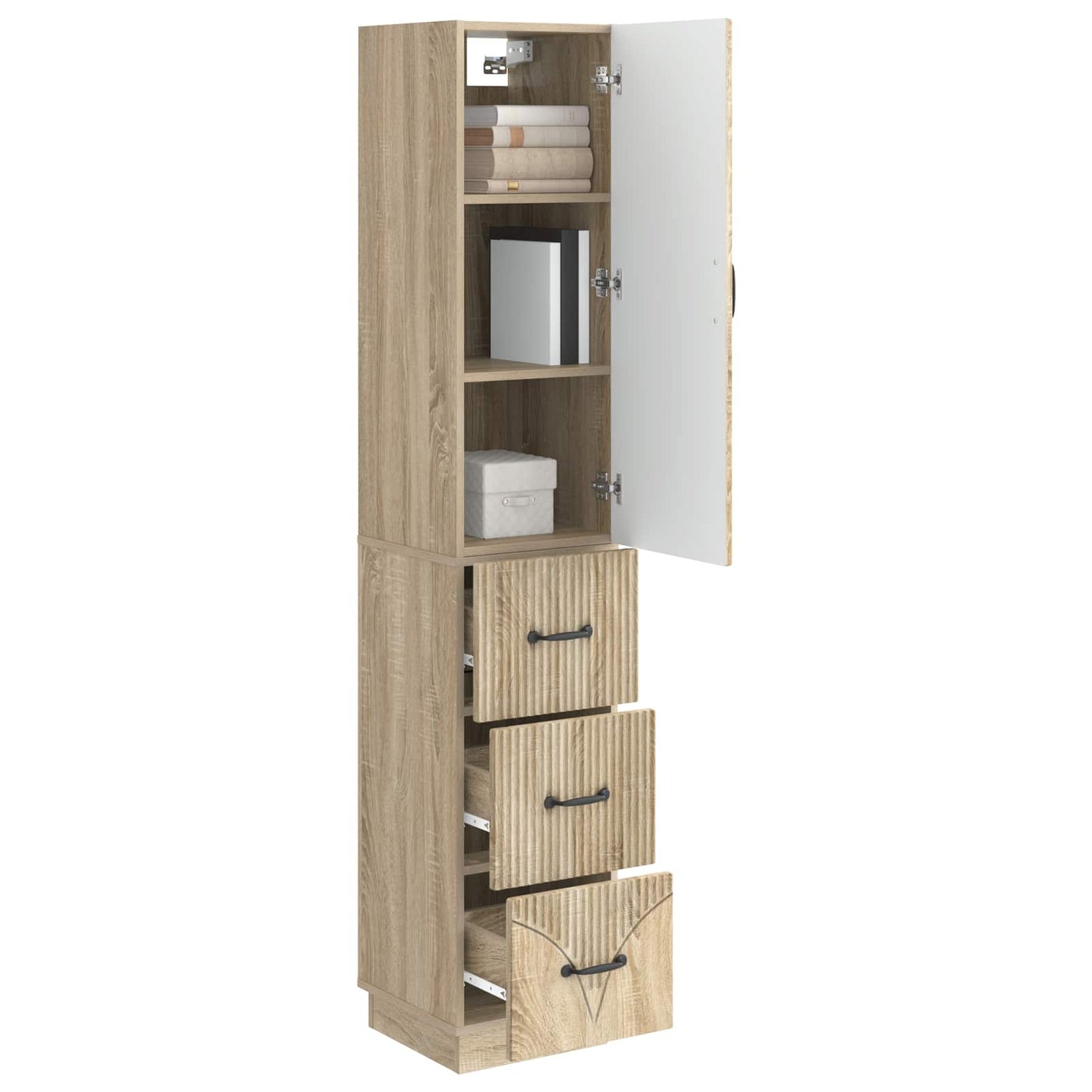 Szekrény szett 2 pcs Sonoma Tölgy 33 x 34,5 x 87 cm Szerelt Fa
