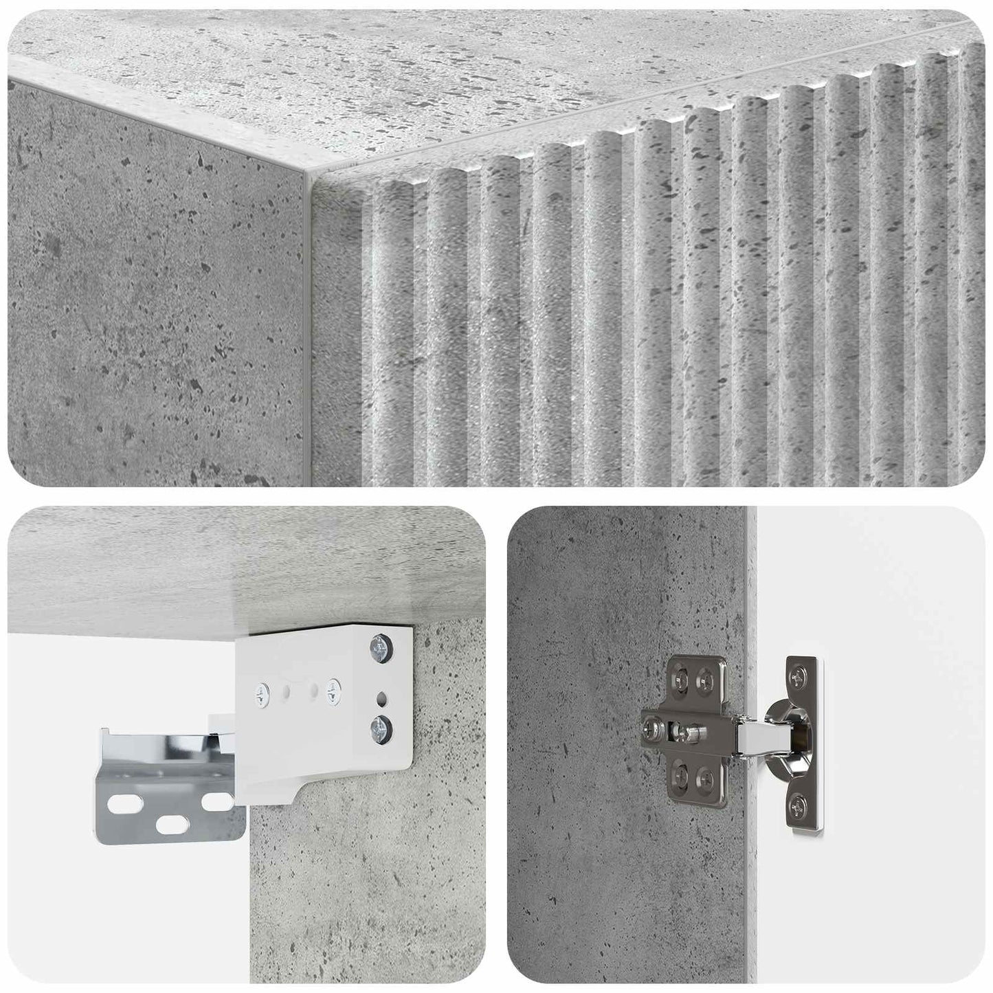 Szekrény szett 2 pcs Betonszürke 33 x 34,5 x 87 cm Szerelt Fa