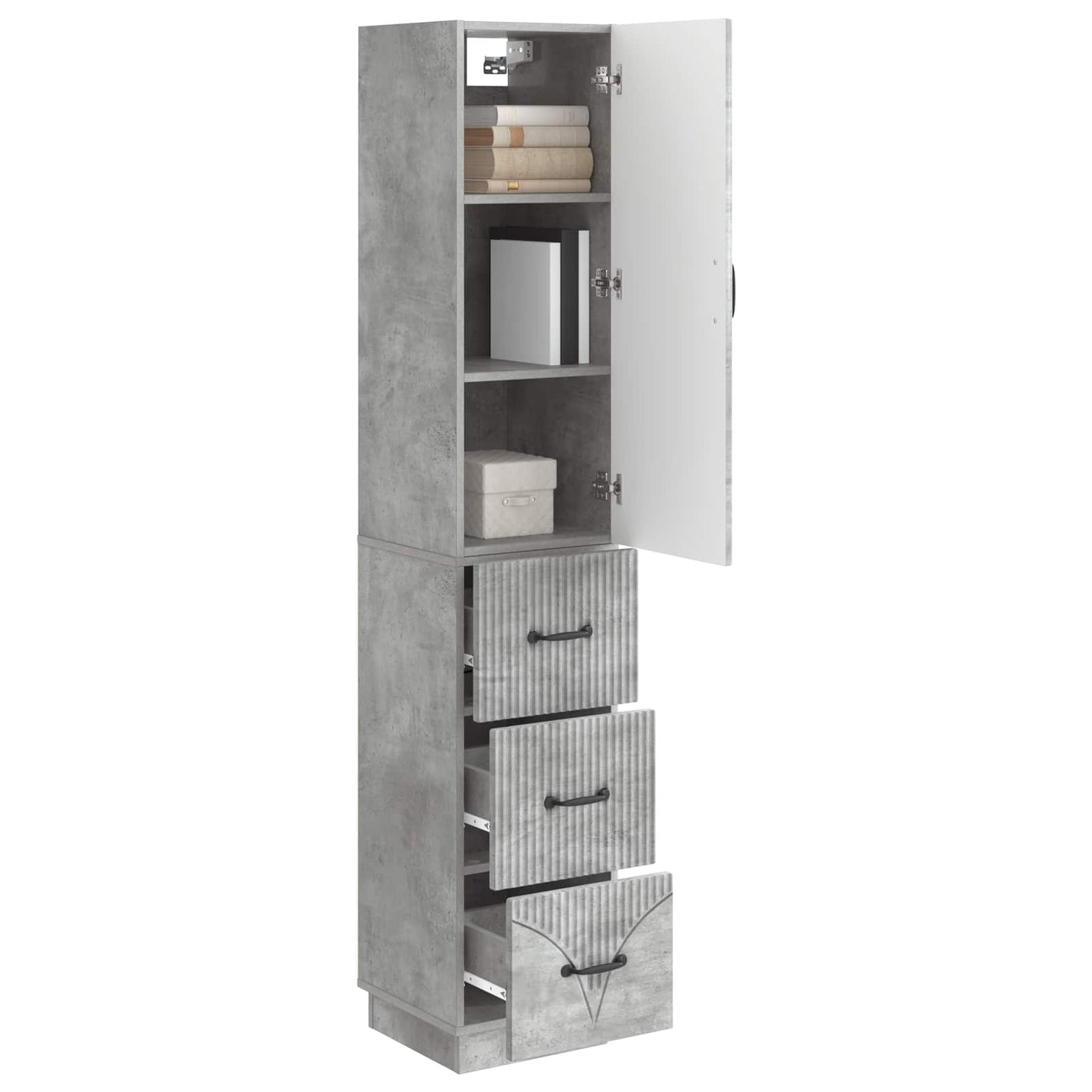 Szekrény szett 2 pcs Betonszürke 33 x 34,5 x 87 cm Szerelt Fa