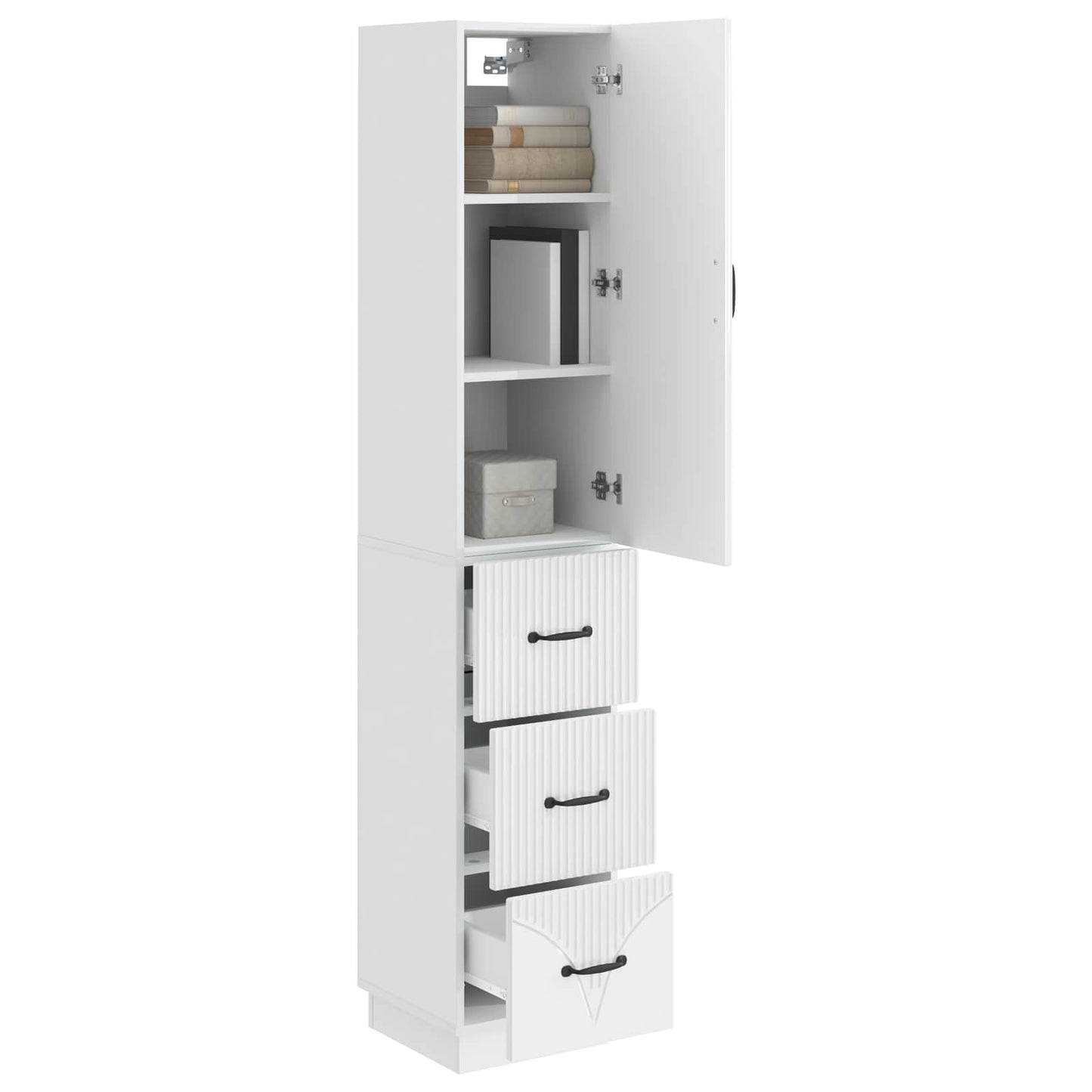 Szekrény szett 2 pcs Magasfényű Fehér 33 x 34,5 x 87 cm