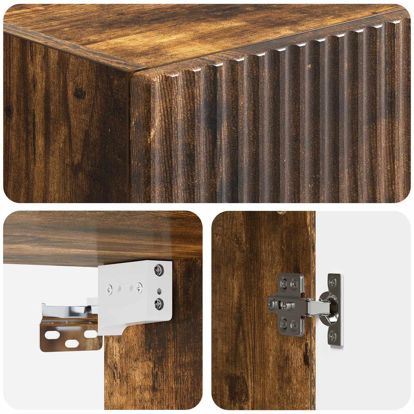 Szekrény szett 2 pcs Füstös Tölgy 33 x 34,5 x 87 cm Szerelt Fa