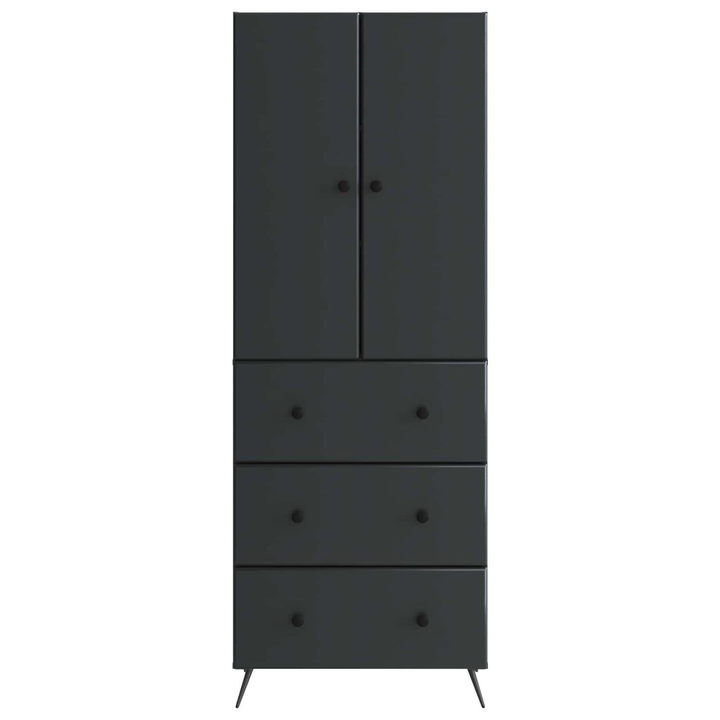 Szekrény szett 2 db 66 x 34,5 x 90 cm Szerelt Fa Fekete