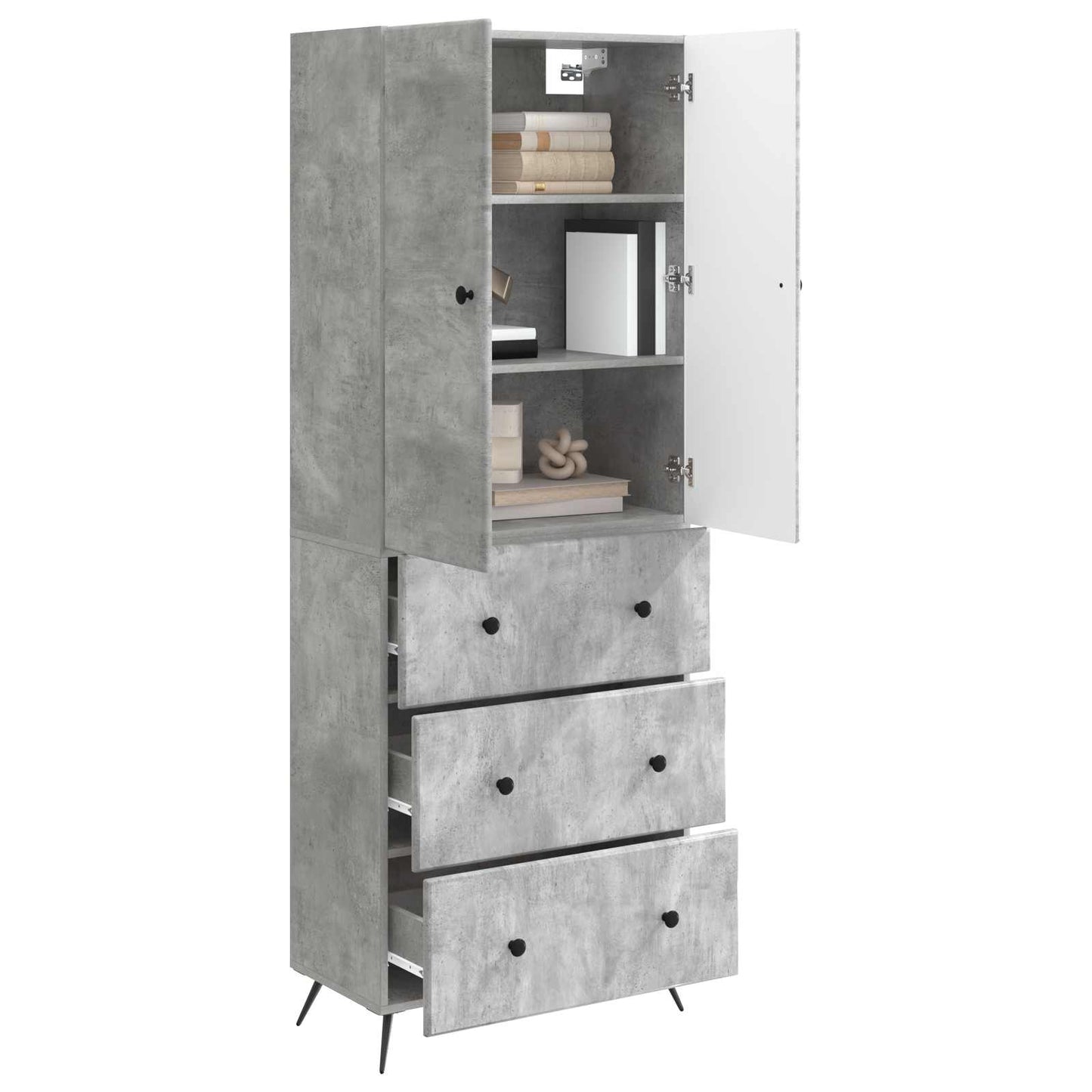 Szekrény szett 2 db 66 x 34,5 x 90 cm Szerelt Fa Betonszürke