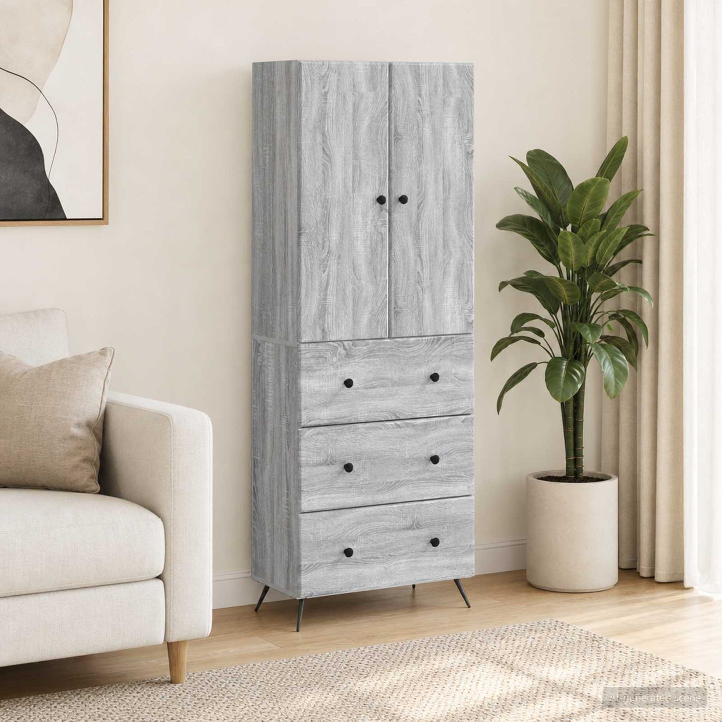 Szekrény szett 2 db 66 x 34,5 x 90 cm Szerelt Fa Szürke Sonoma