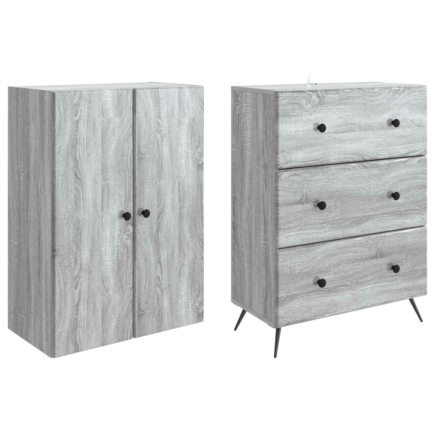 Szekrény szett 2 db 66 x 34,5 x 90 cm Szerelt Fa Szürke Sonoma