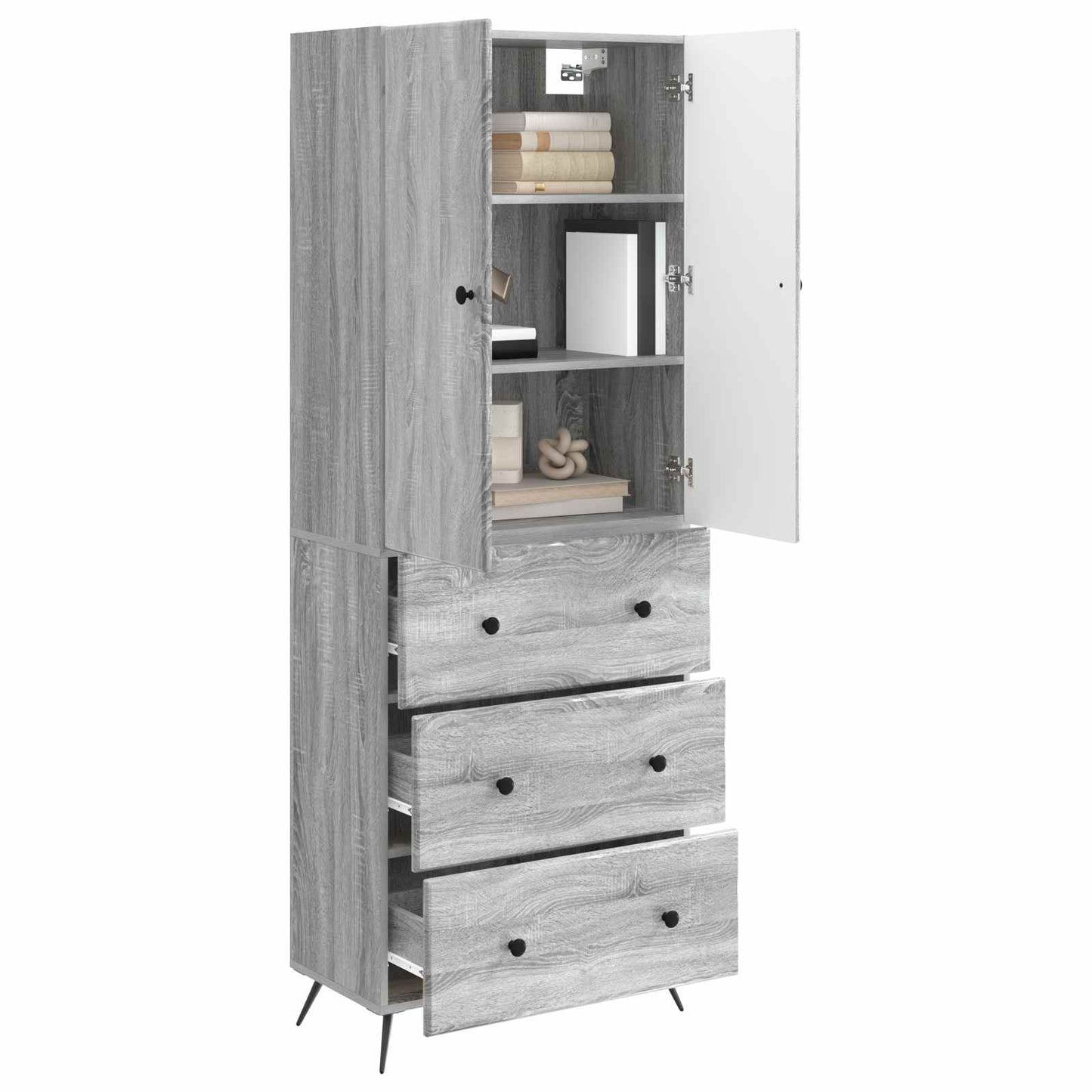 Szekrény szett 2 db 66 x 34,5 x 90 cm Szerelt Fa Szürke Sonoma