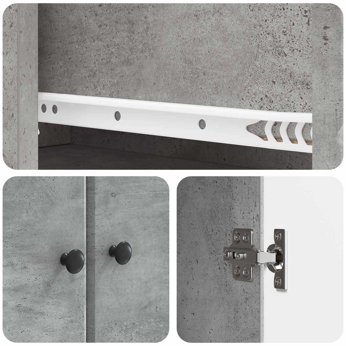 Szekrény szett 2 pcs Betonszürke 34,5 x 34,5 x 90 cm Szerelt Fa