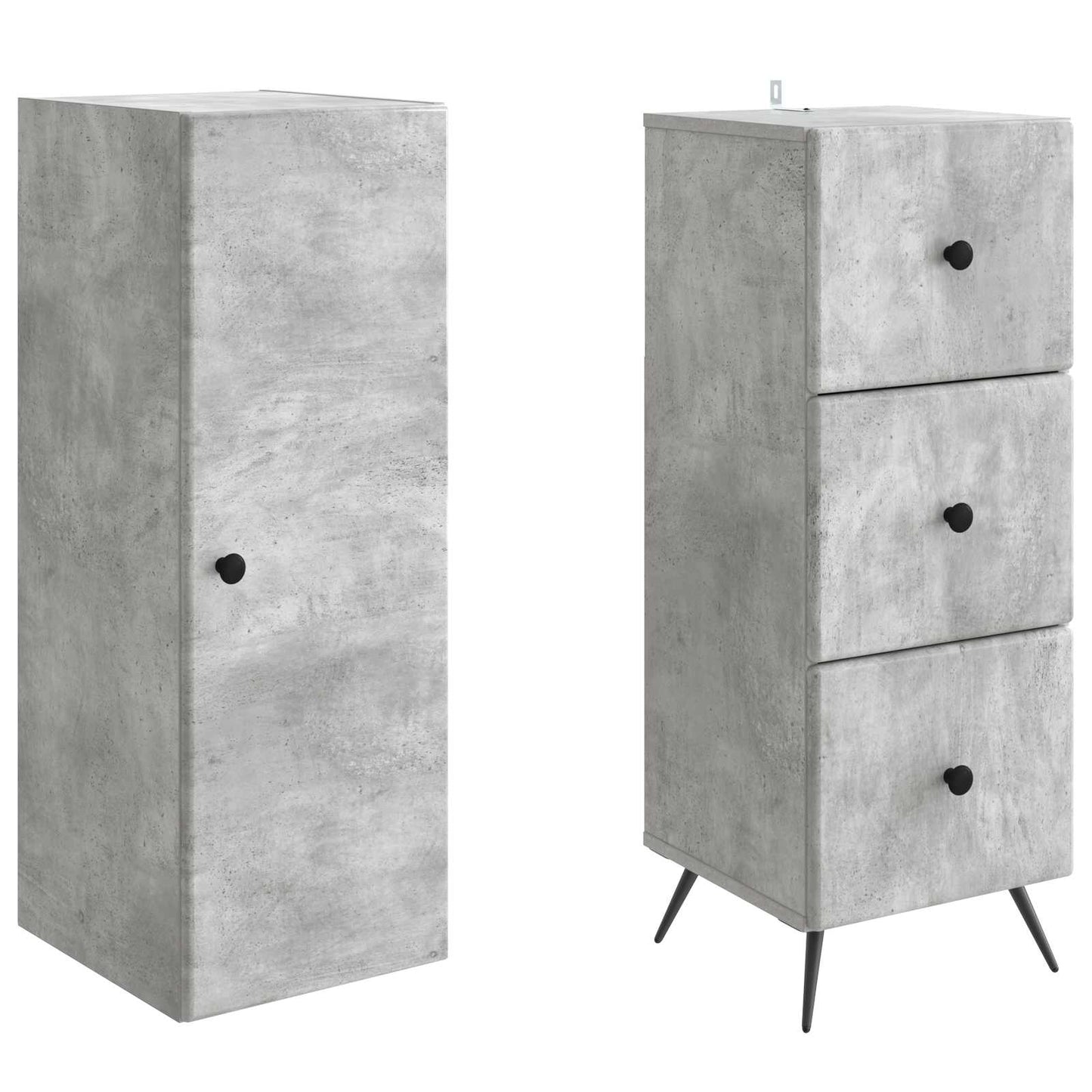 Szekrény szett 2 pcs Betonszürke 34,5 x 34,5 x 90 cm Szerelt Fa