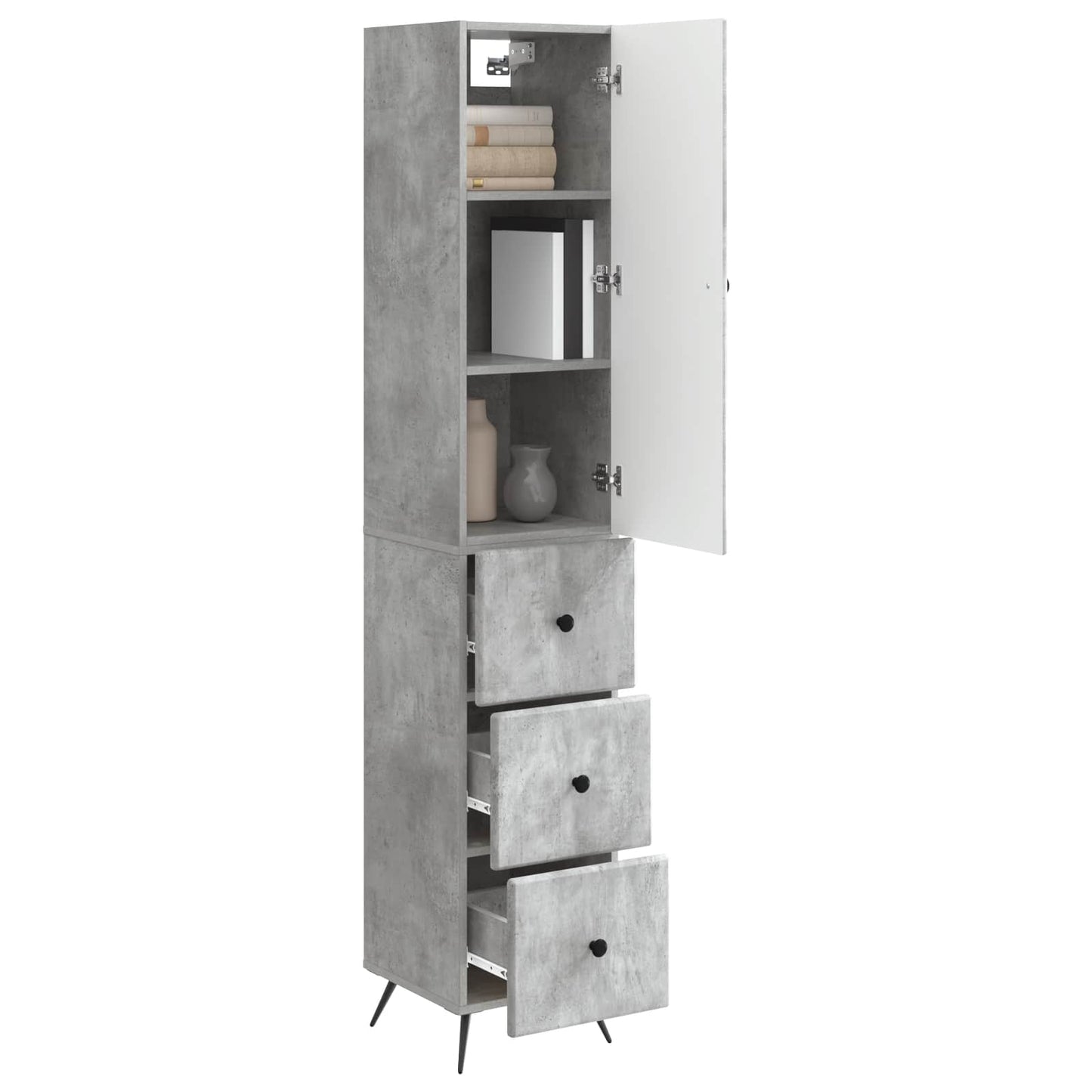 Szekrény szett 2 pcs Betonszürke 34,5 x 34,5 x 90 cm Szerelt Fa