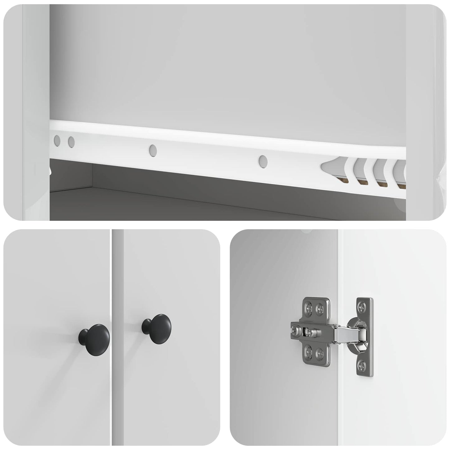 Szekrény szett 2 pcs Magasfényű Fehér 34,5 x 34,5 x 90 cm
