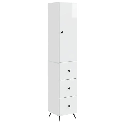 Szekrény szett 2 pcs Magasfényű Fehér 34,5 x 34,5 x 90 cm