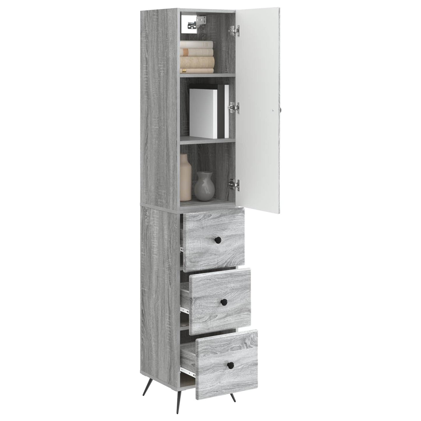 Szekrény szett 2 pcs Szürke Sonoma 34,5 x 34,5 x 90 cm