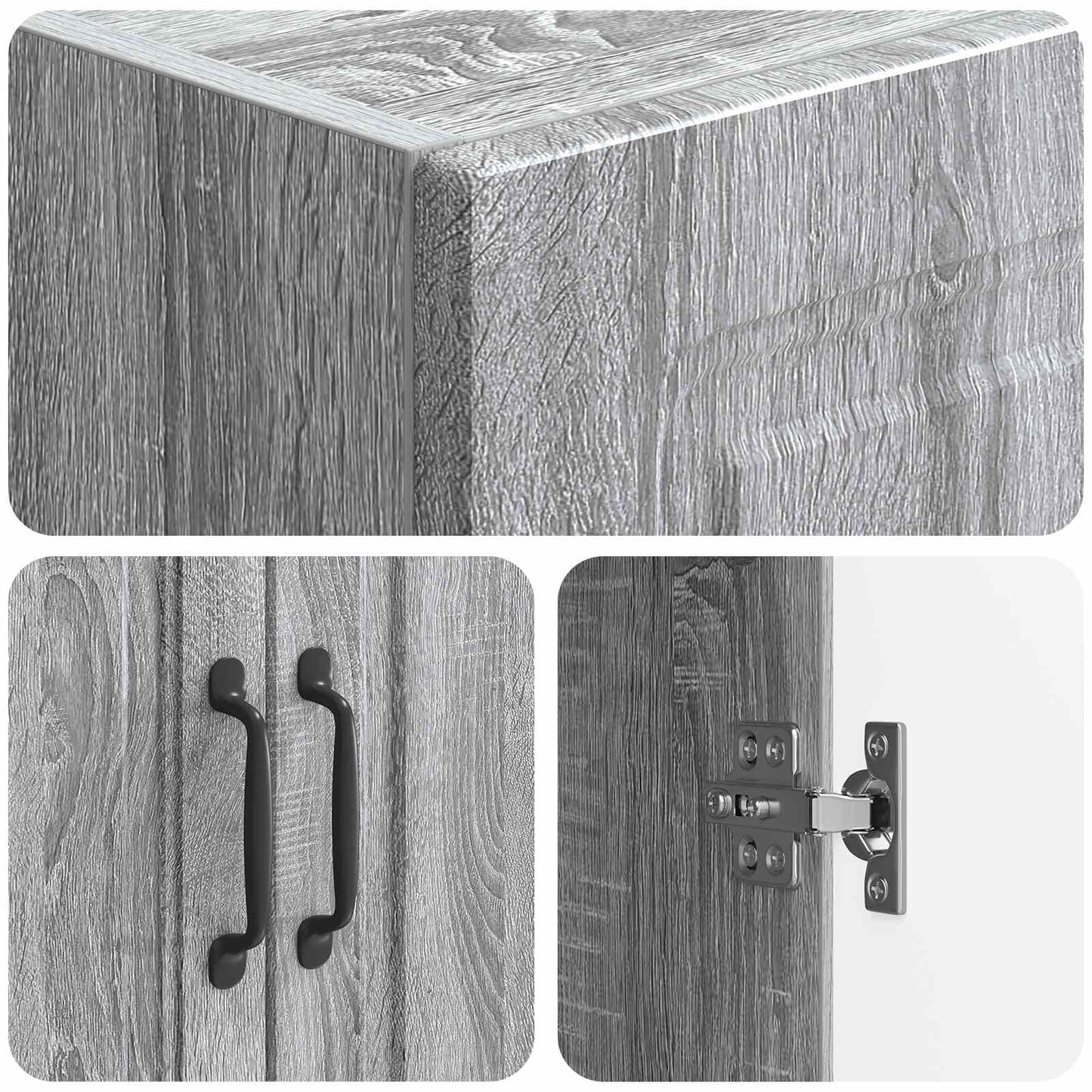 Szekrény szett 2 pcs Szürke Sonoma 33 x 34,5 x 87 cm Szerelt Fa