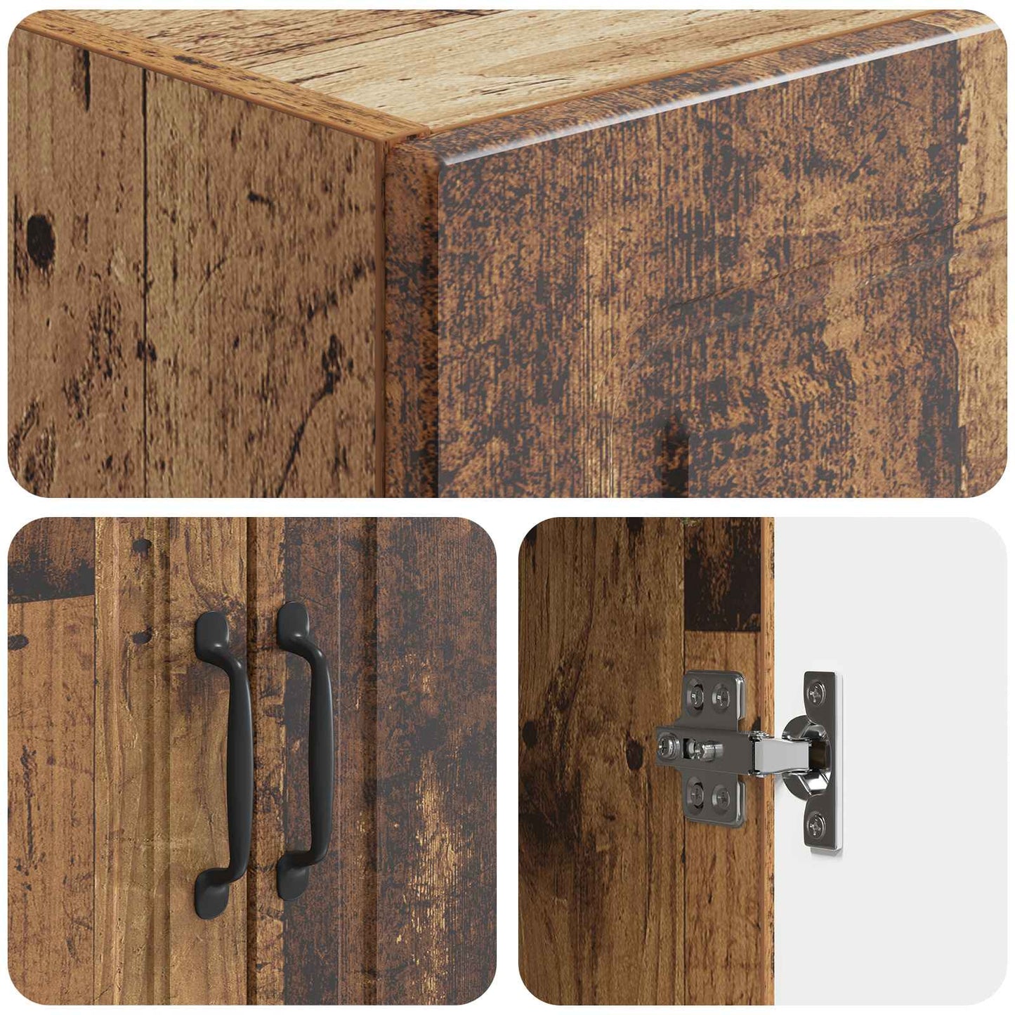 Szekrény szett 2 pcs Antik Fa 33 x 34,5 x 87 cm Szerelt Fa