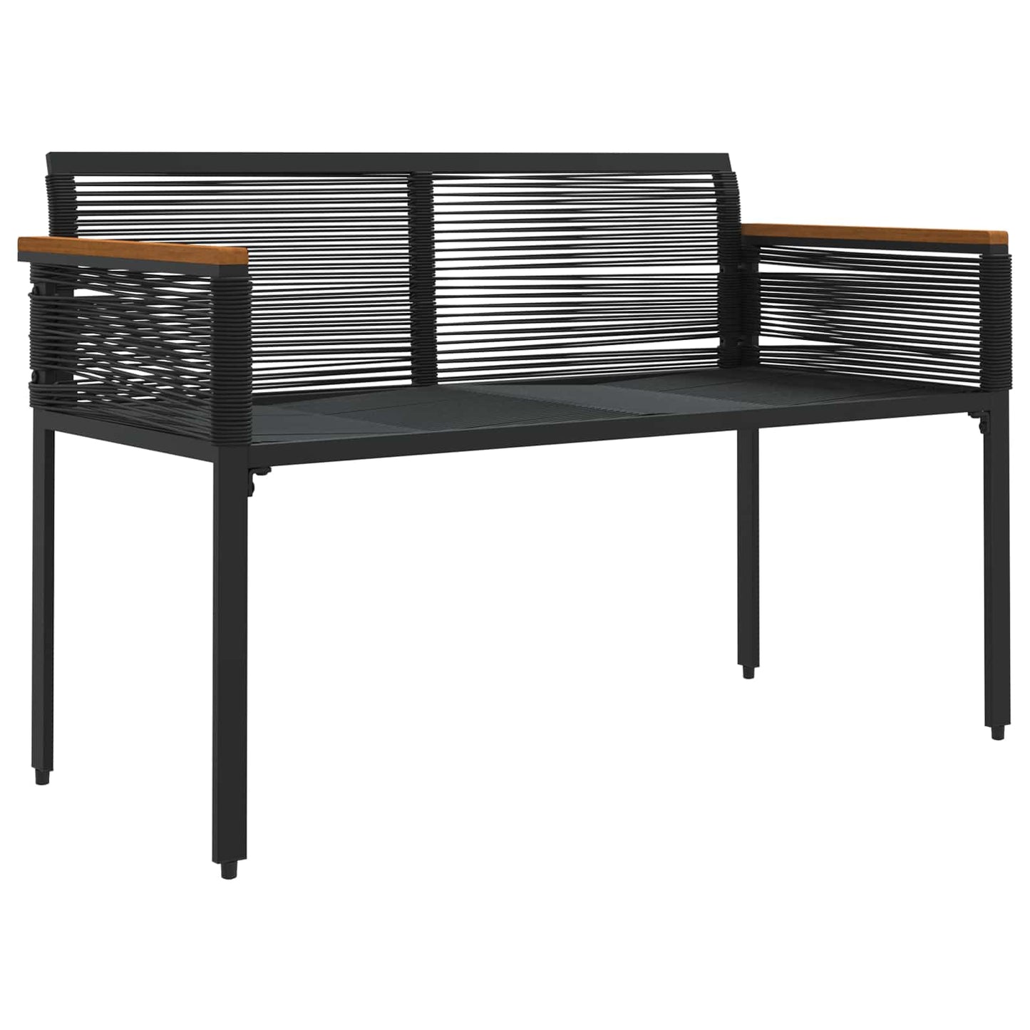 Kerti pad párnával Fekete 117 x 54 x 74.5 cm polirattan