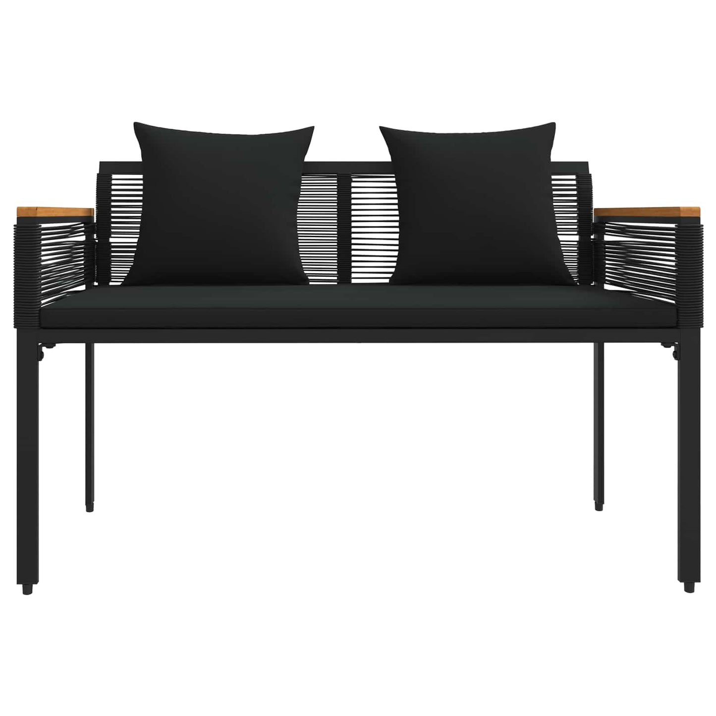 Kerti pad párnával Fekete 117 x 54 x 74.5 cm polirattan