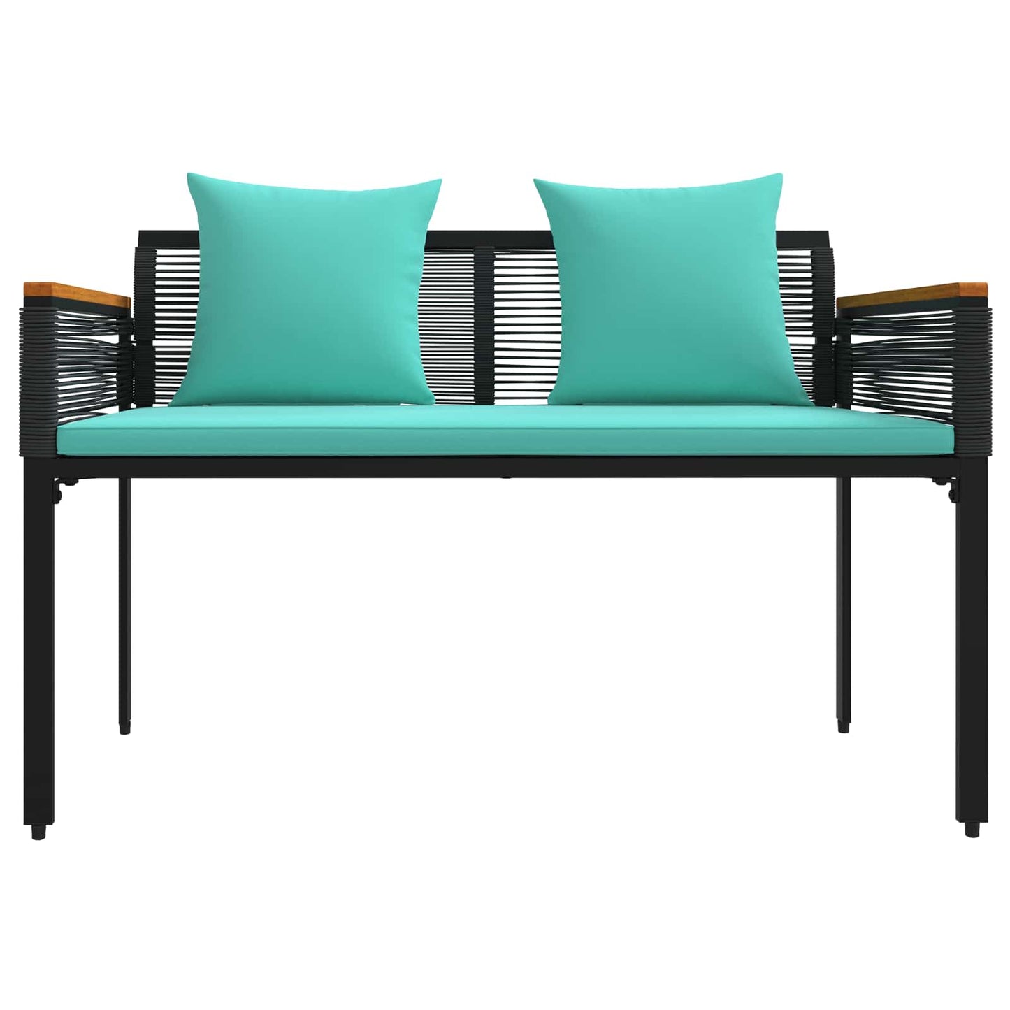 Kerti pad Fekete és Türkiz 117 x 54 x 74.5 cm polirattan