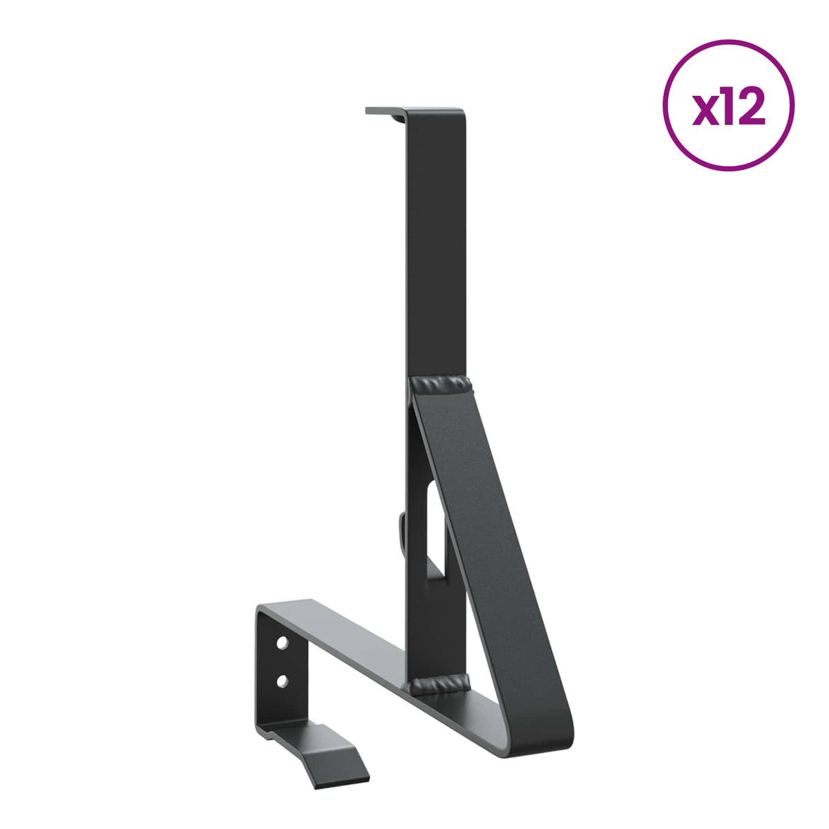 Havazár támogató 12 db Fekete 29,5 x 3 x 34,5 cm Acél