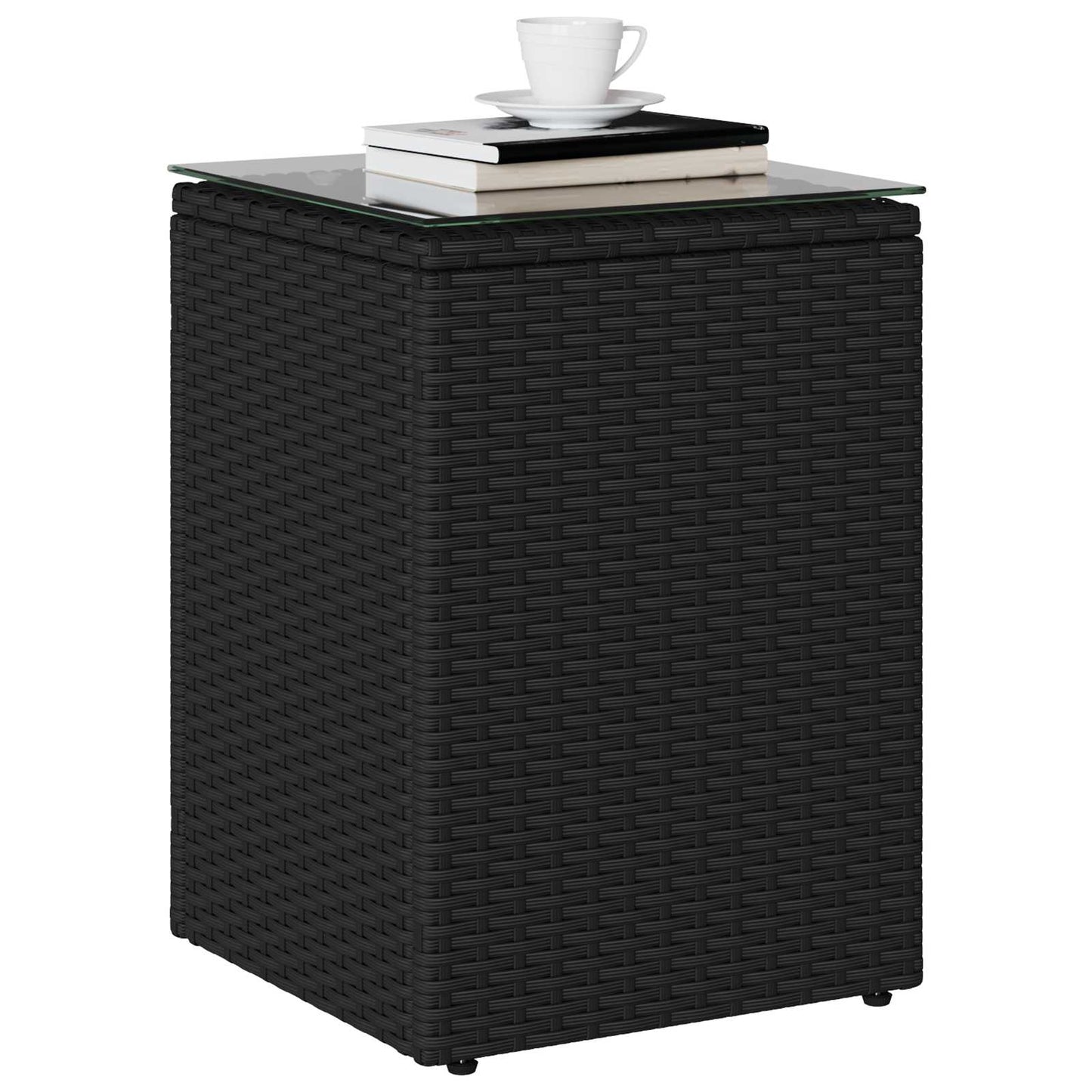 Oldal asztal Fekete 35 x 35 x 70 cm polirattan
