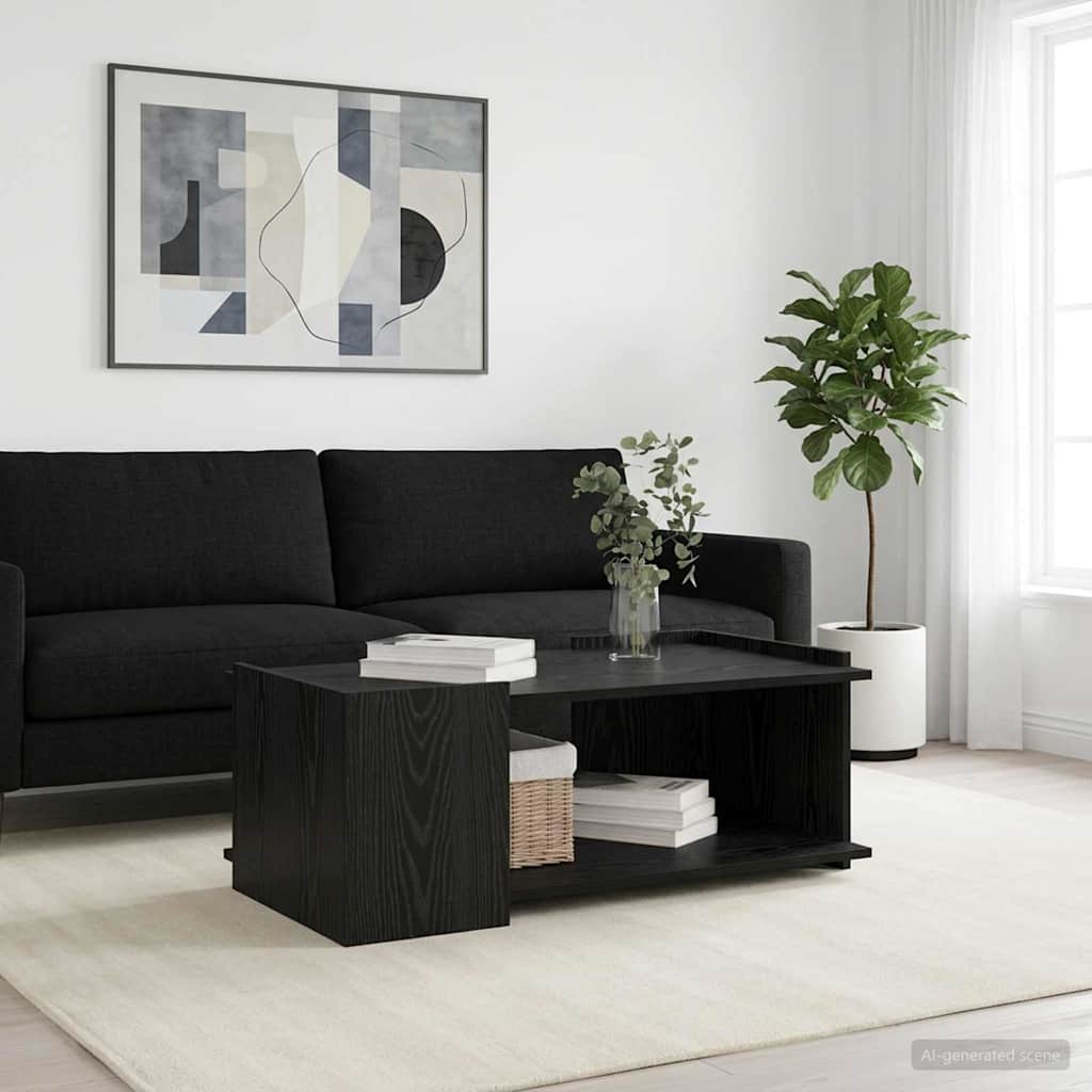 Dohányzóasztal Fekete Tölgy 90 x 50 x 33 cm Szerelt Fa