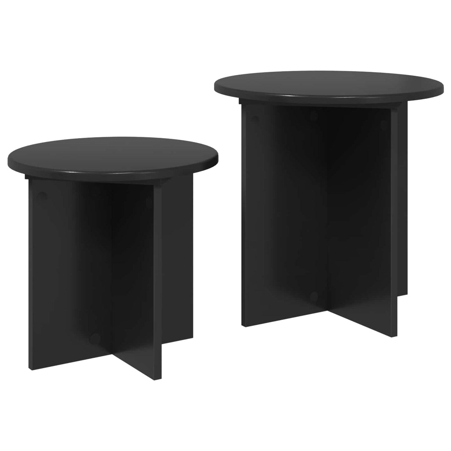 Kisasztal készlet tárolóval 2 pcs Fekete Tölgy Mérnöki fa