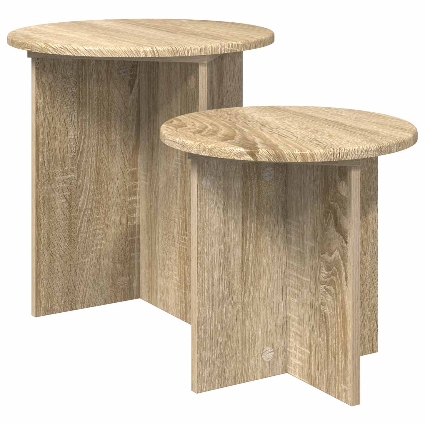 Kisasztal készlet tárolóval 2 pcs Sonoma Tölgy Mérnöki fa