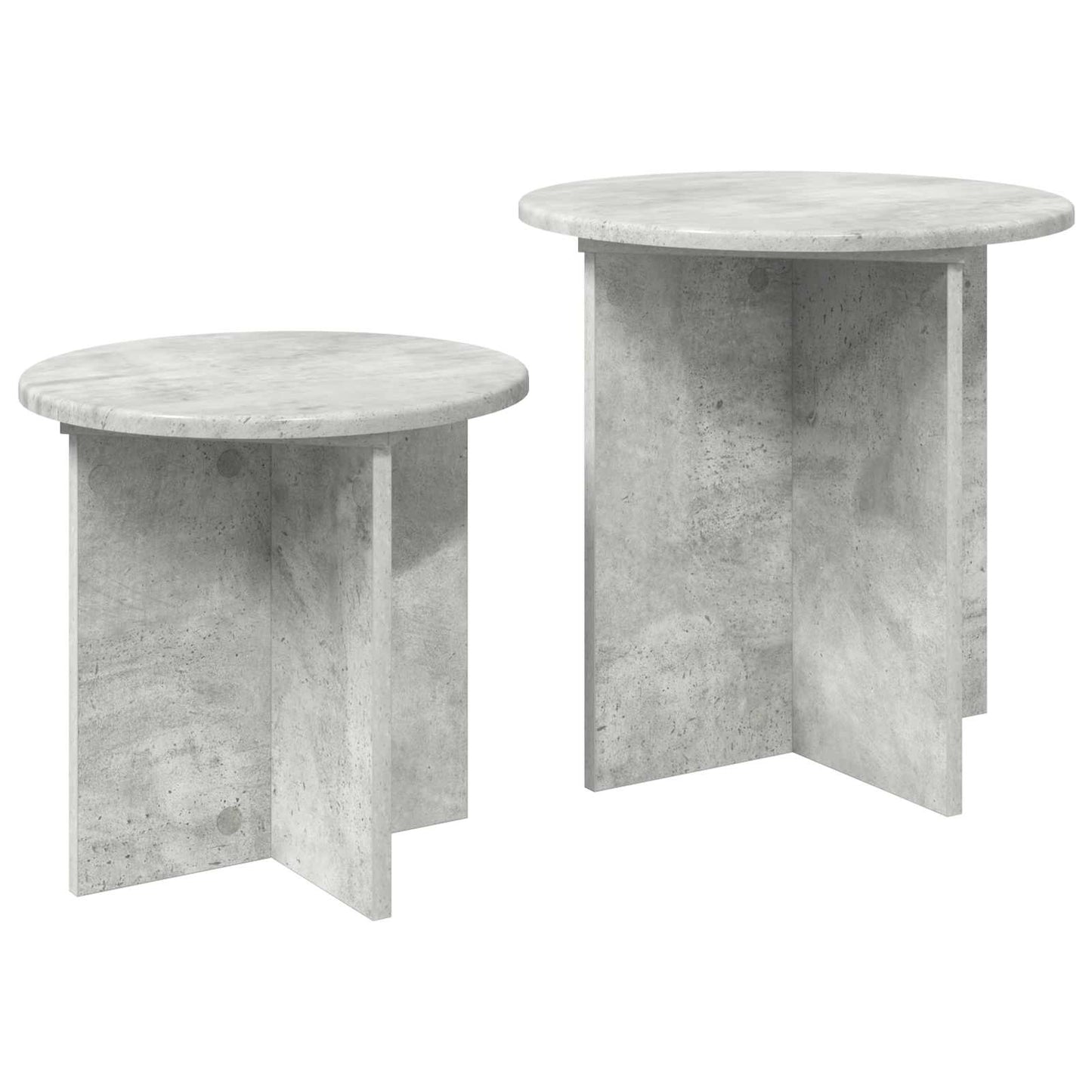 Kisasztal készlet tárolóval 2 pcs Betonszürke Mérnöki fa