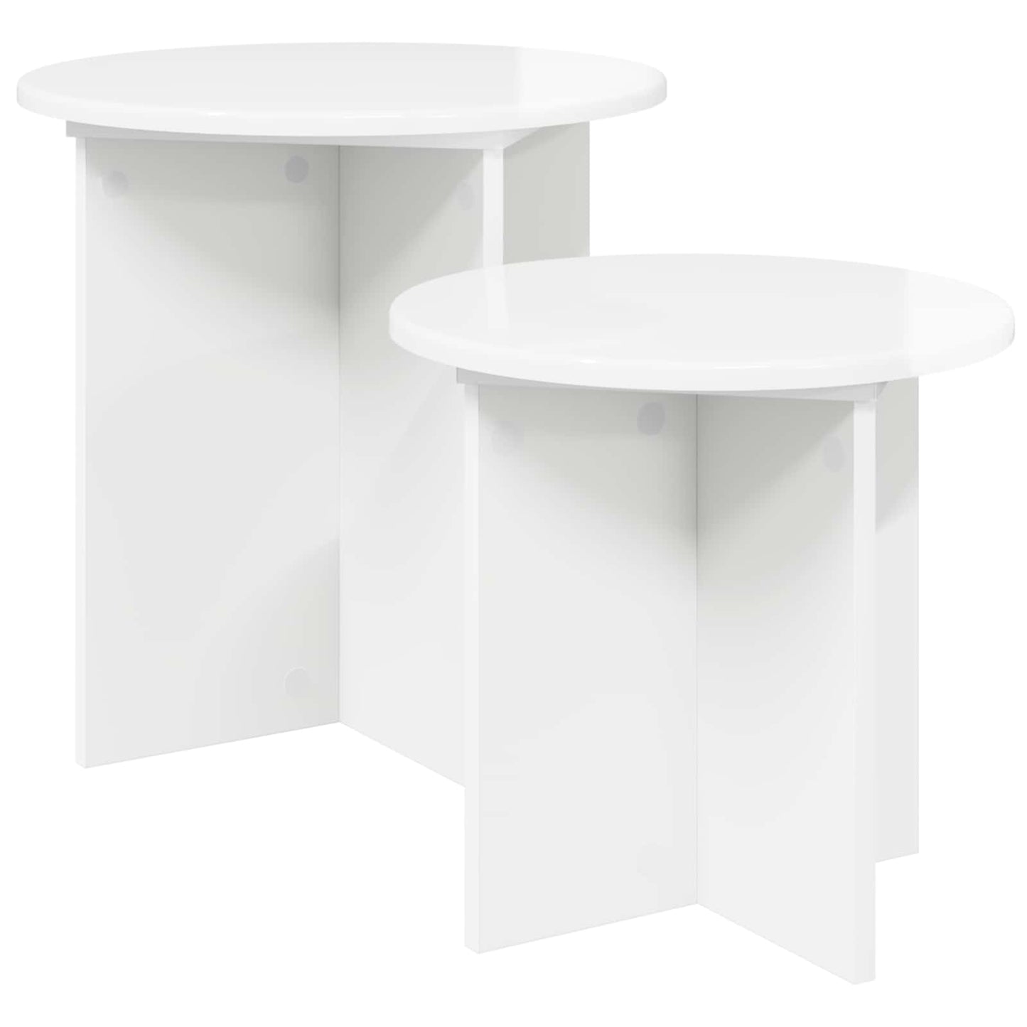 Kisasztal készlet tárolóval 2 pcs Magasfényű Fehér Mérnöki fa