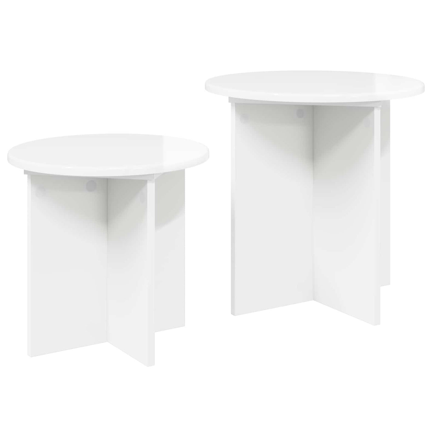 Kisasztal készlet tárolóval 2 pcs Magasfényű Fehér Mérnöki fa