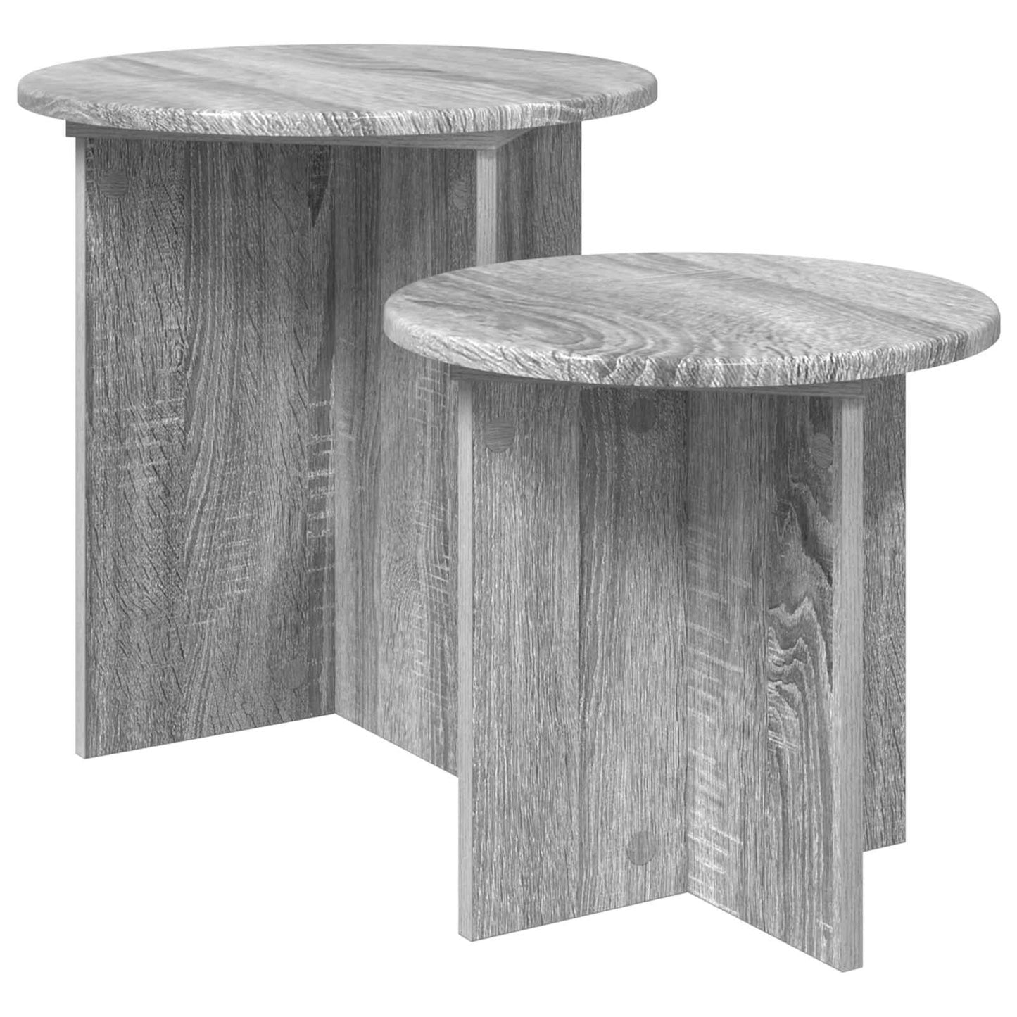 Kisasztal készlet tárolóval 2 pcs Szürke Sonoma Mérnöki fa