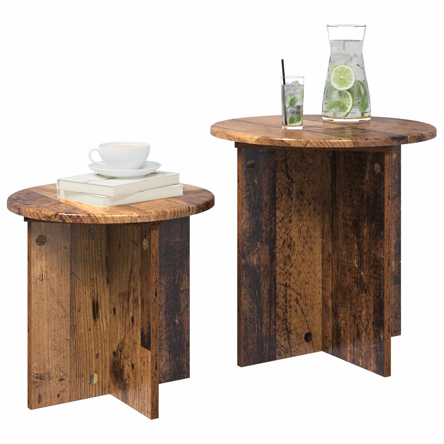 Kisasztal készlet 2 pcs Antik Fa Mérnöki fa
