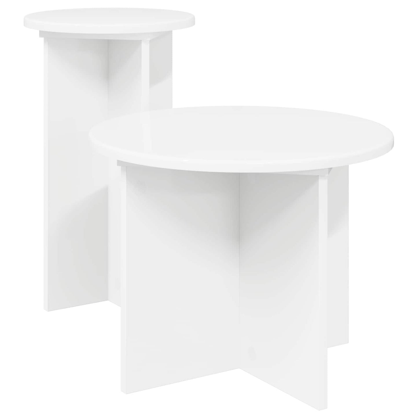 Kisasztal készlet tárolóval 2 pcs Fehér Szerelt Fa
