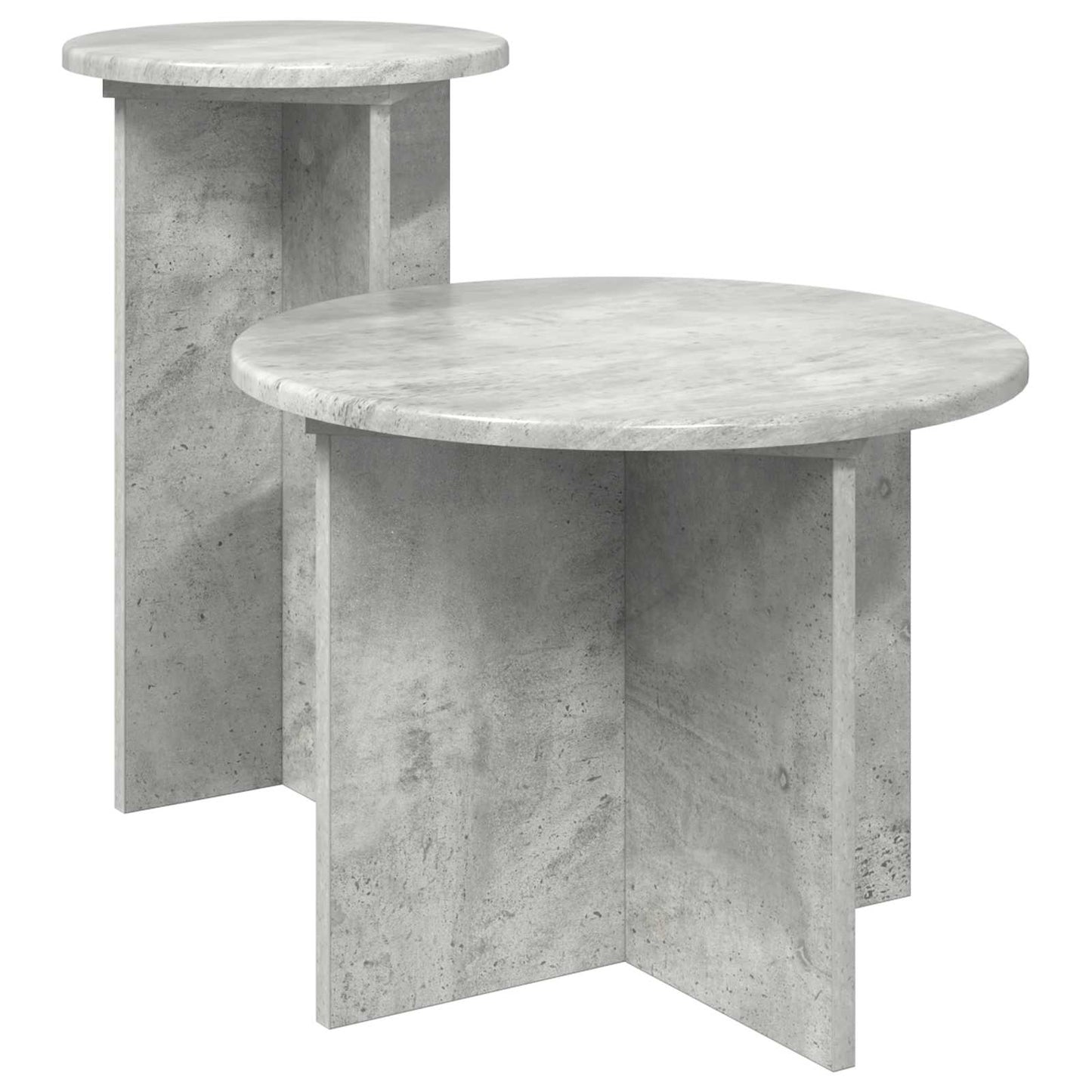 Kisasztal készlet tárolóval 2 pcs Betonszürke Szerelt Fa