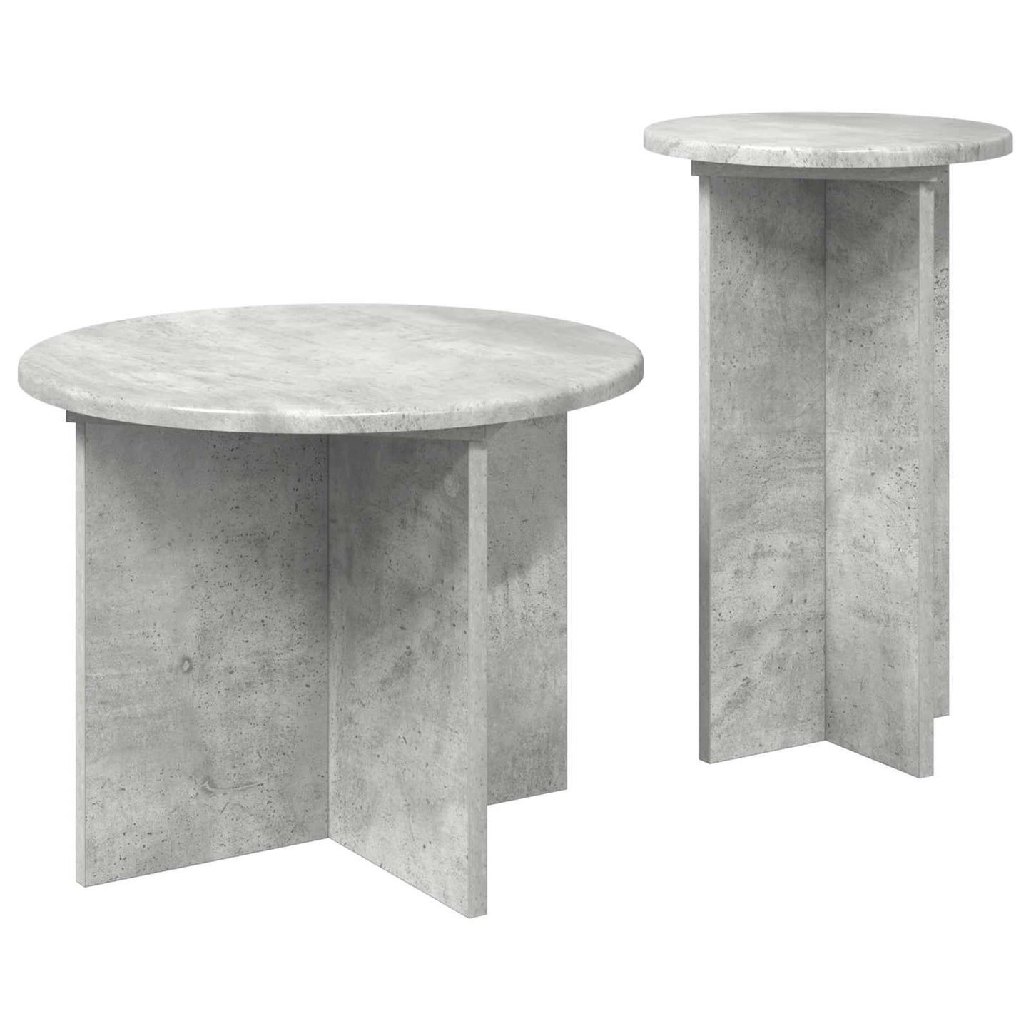Kisasztal készlet tárolóval 2 pcs Betonszürke Szerelt Fa