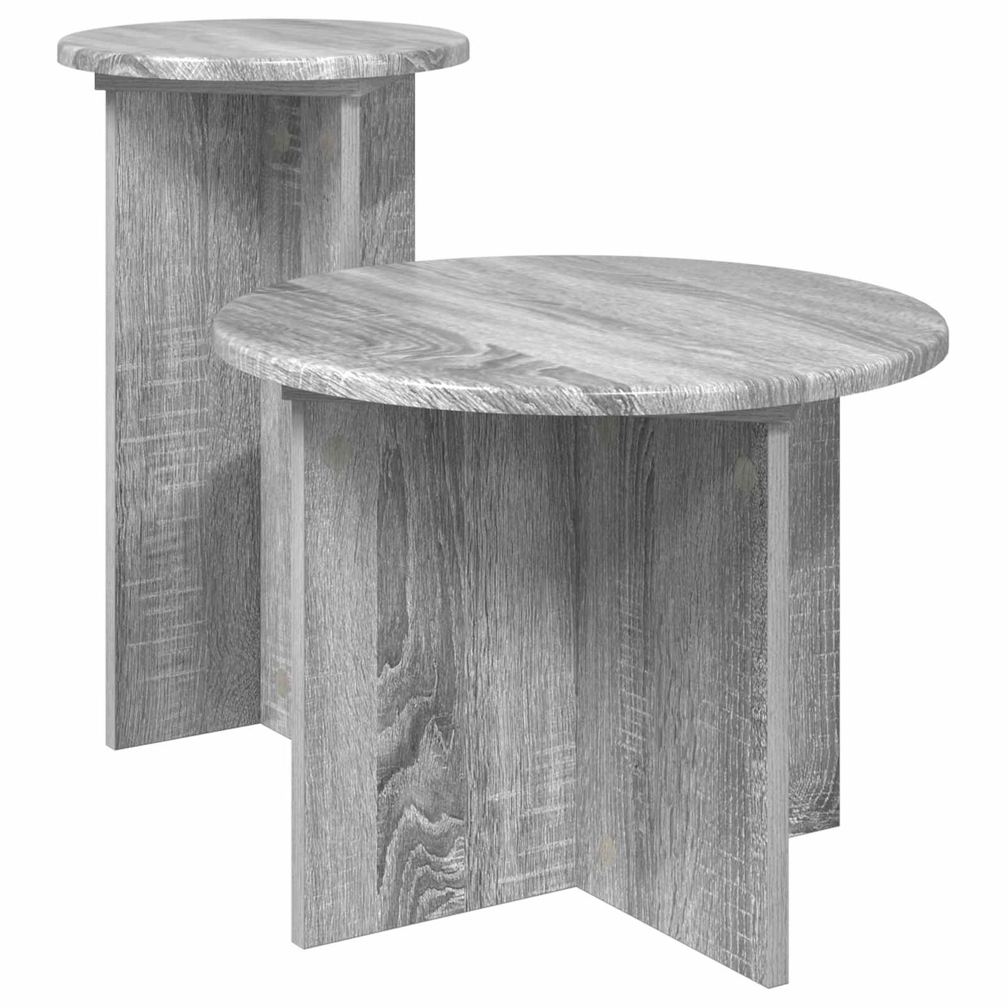 Kisasztal készlet tárolóval 2 pcs Szürke Sonoma Szerelt Fa