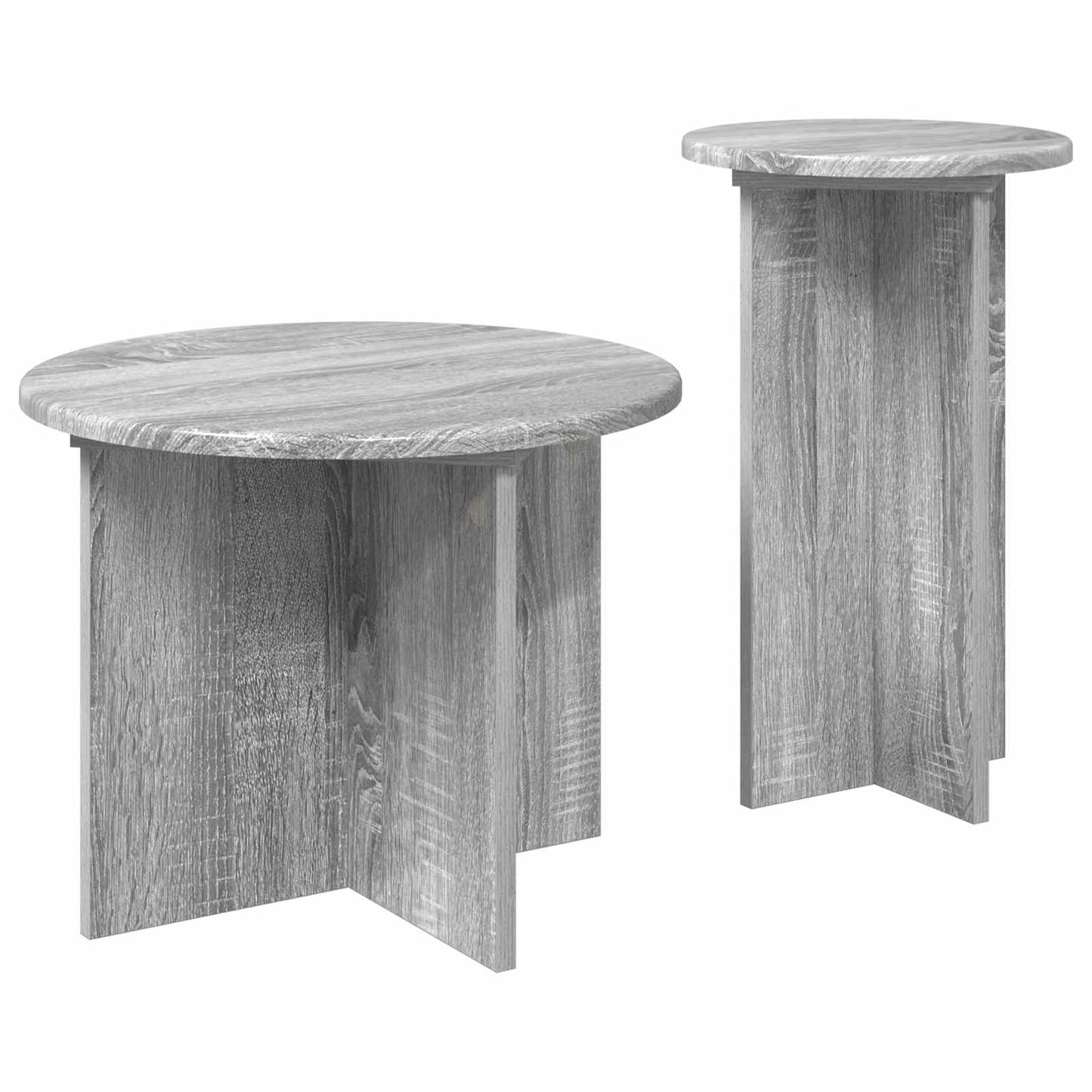 Kisasztal készlet tárolóval 2 pcs Szürke Sonoma Szerelt Fa