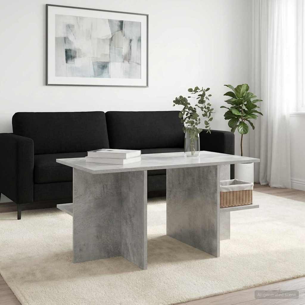 Dohányzóasztal Betonszürke 87 x 50 x 45 cm Mérnöki fa