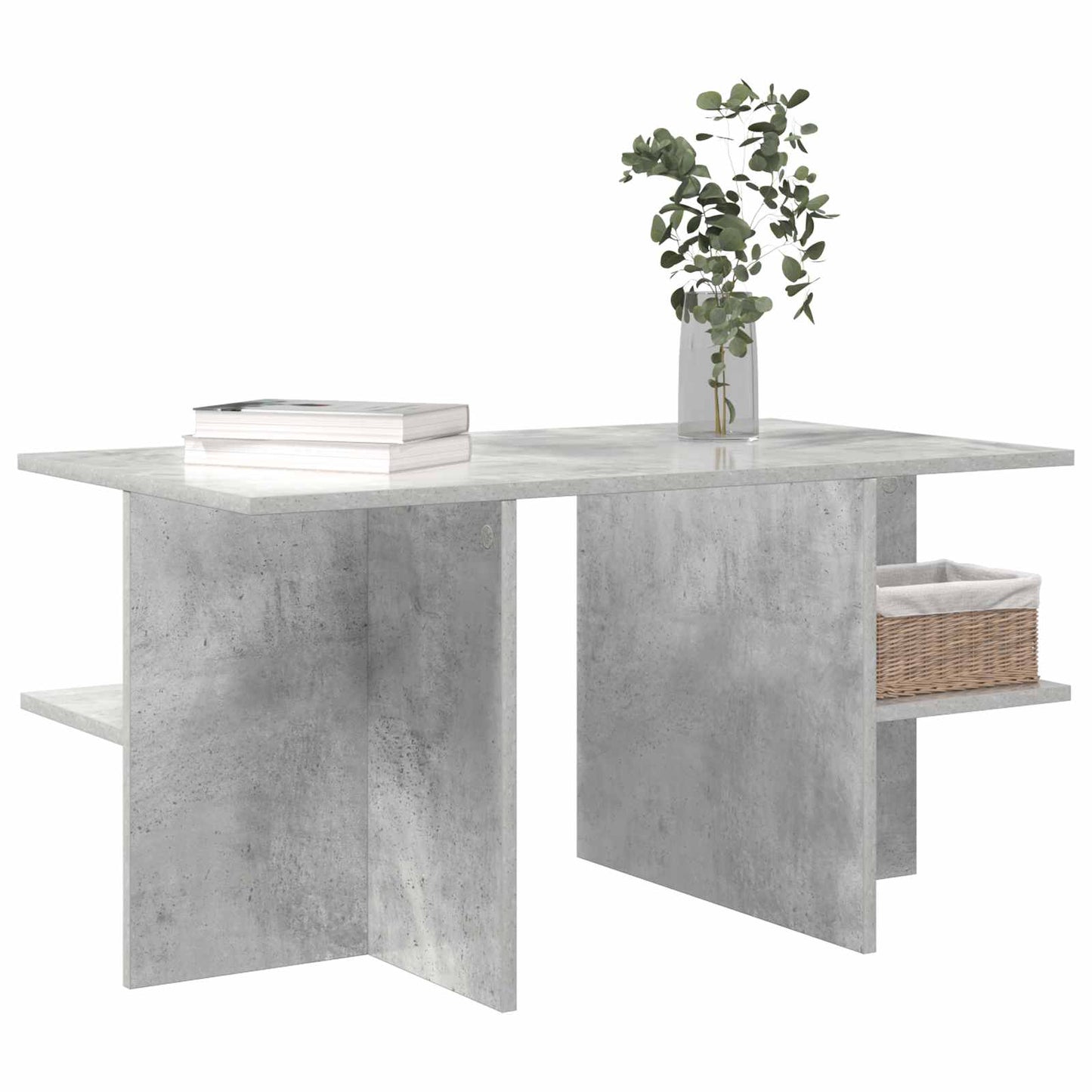 Dohányzóasztal Betonszürke 87 x 50 x 45 cm Mérnöki fa