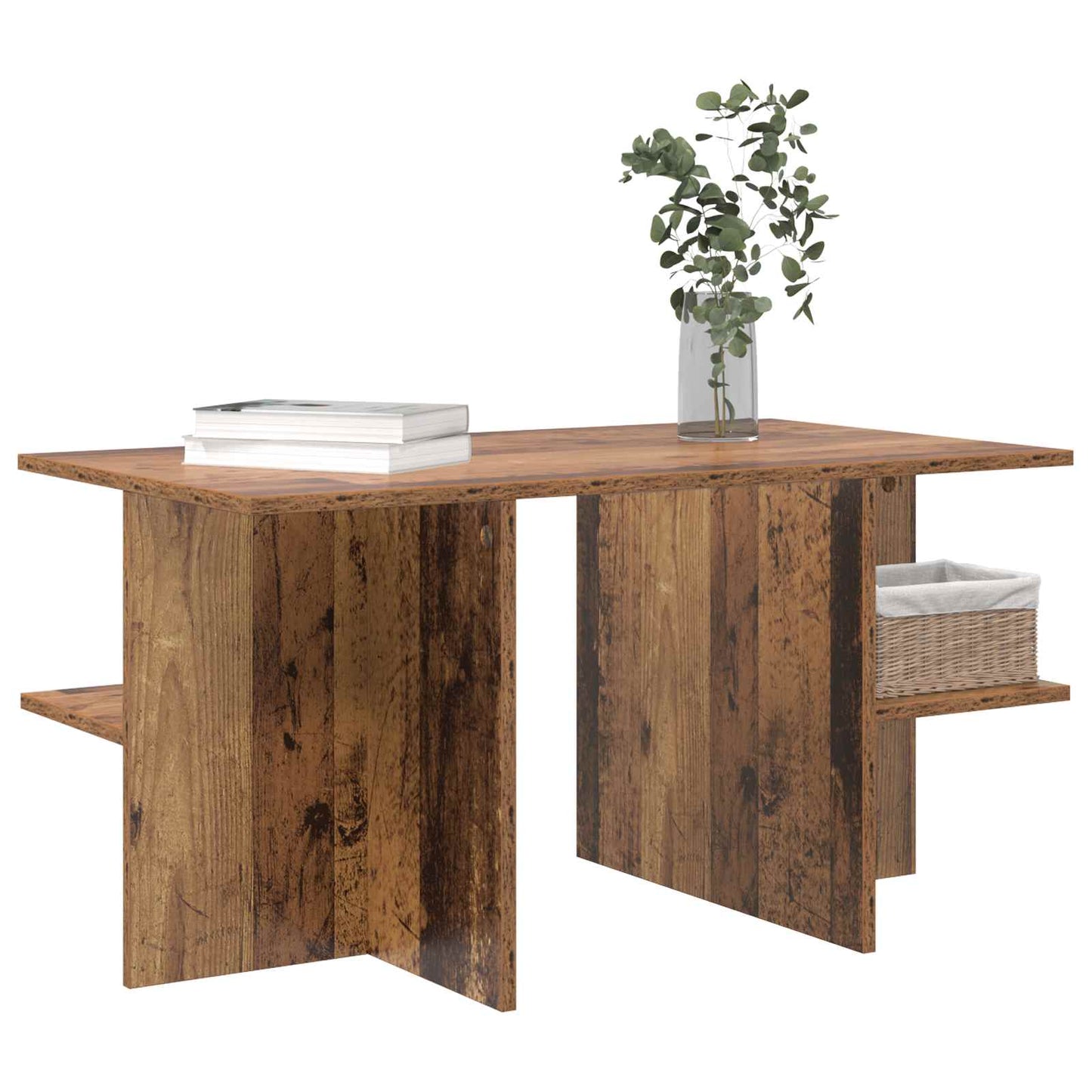 Dohányzóasztal Antik Fa 87 x 50 x 45 cm Mérnöki fa