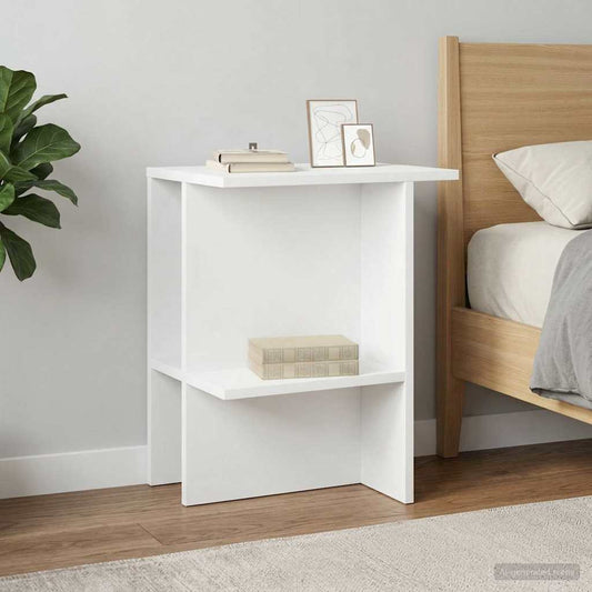 Dohányzóasztal 2 pcs Fehér 40 x 30 x 49 cm Szerelt Fa
