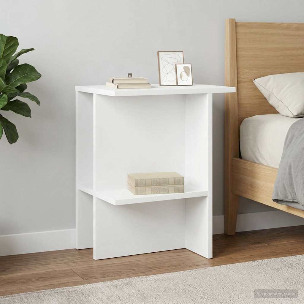 Dohányzóasztal 2 pcs Fehér 40 x 30 x 49 cm Szerelt Fa