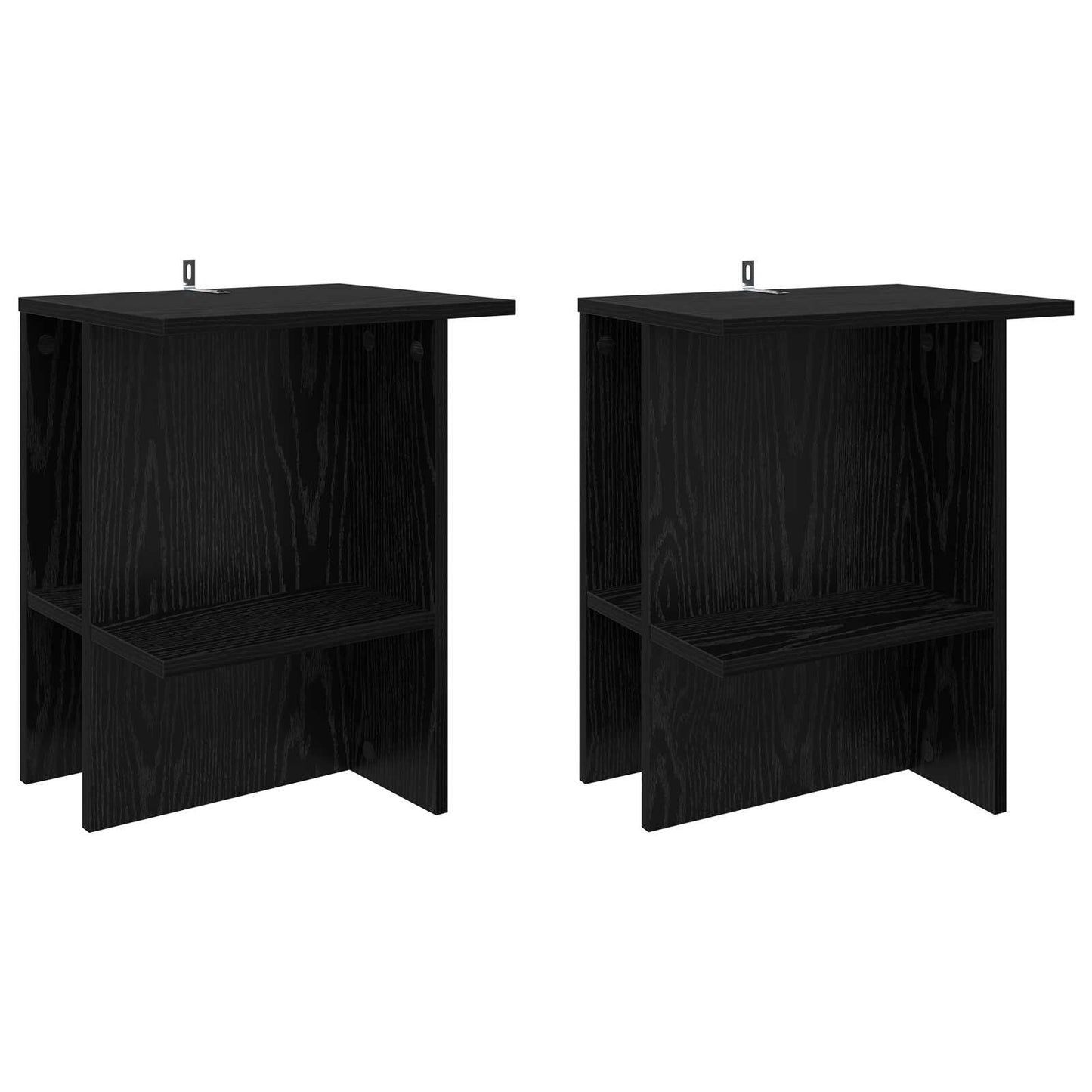 Dohányzóasztal 2 pcs Fekete Tölgy 40 x 30 x 49 cm Szerelt Fa