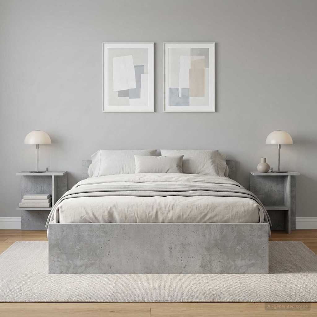 Dohányzóasztal 2 pcs Betonszürke 40 x 30 x 49 cm Szerelt Fa