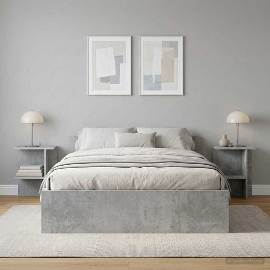 Dohányzóasztal 2 pcs Betonszürke 40 x 30 x 49 cm Szerelt Fa